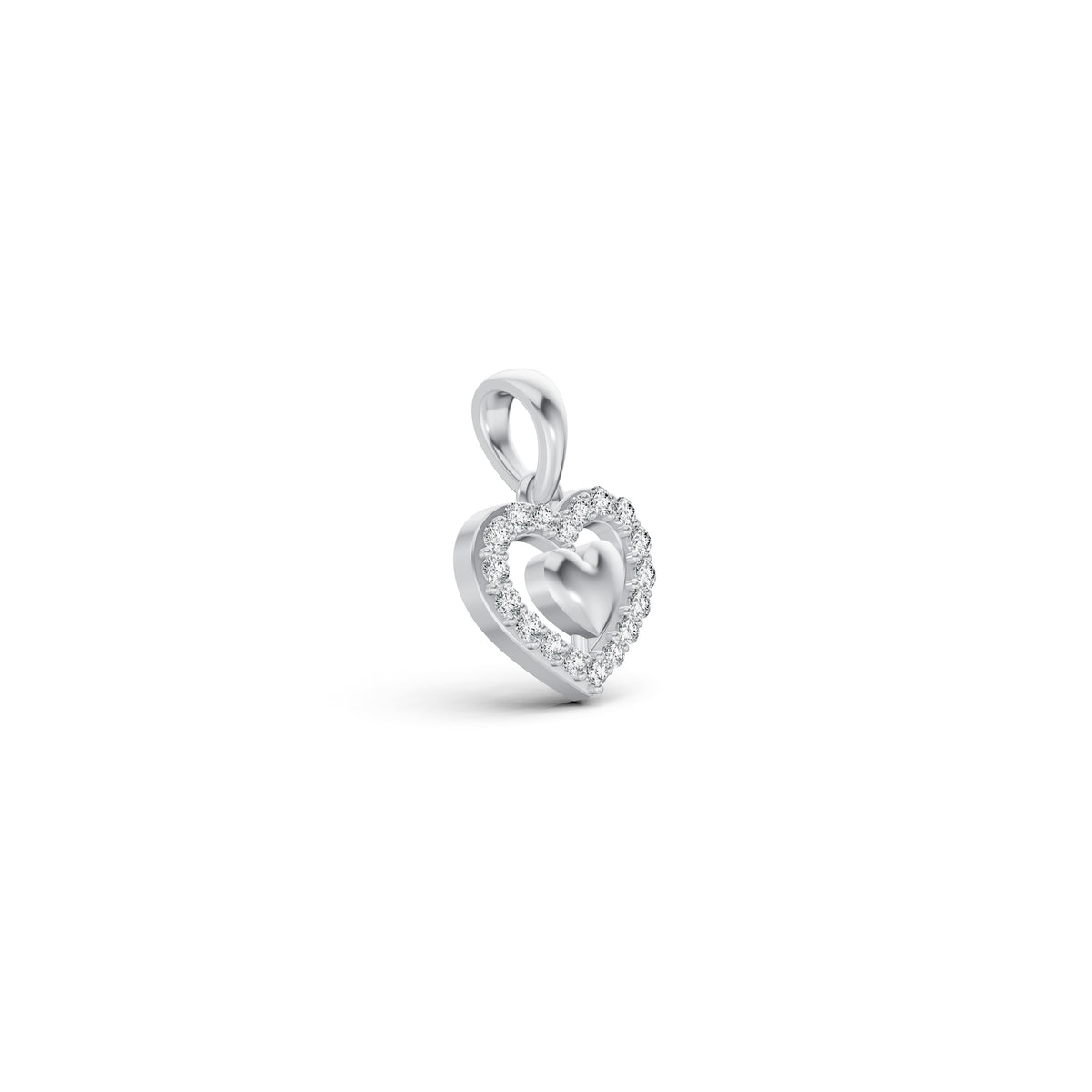Double Heart Diamond Pendant