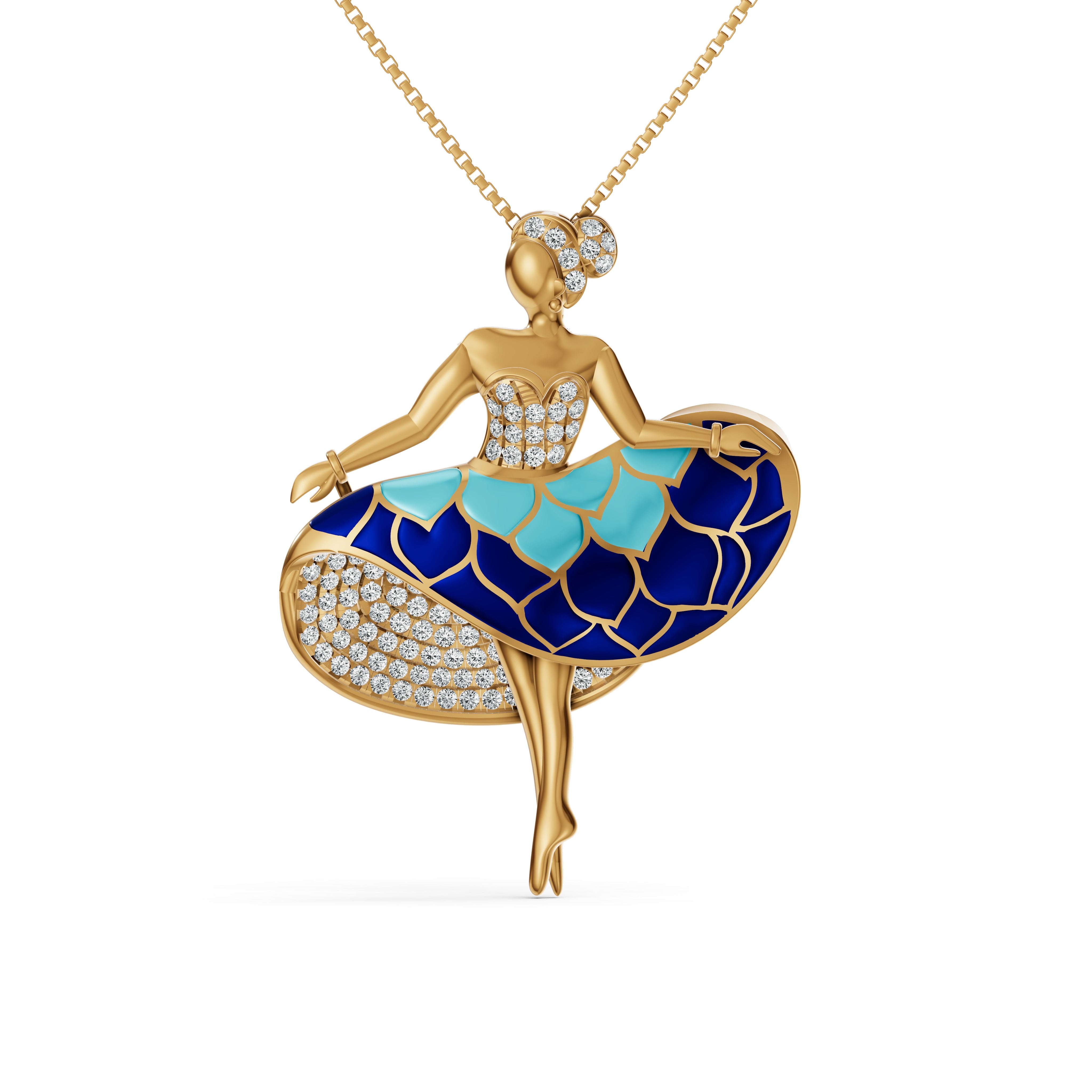 Ballerina in Bloom Diamond Pendant