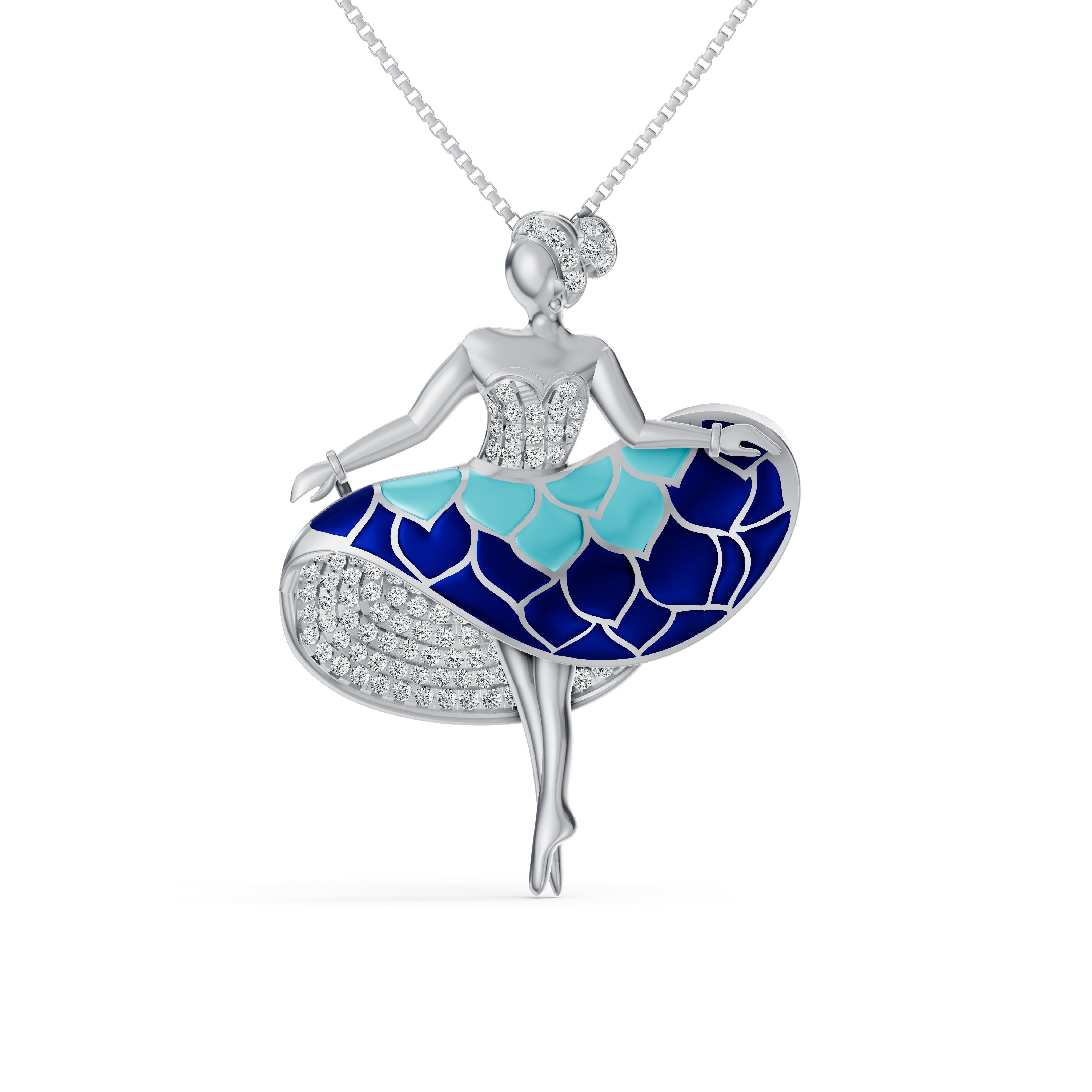 Ballerina in Bloom Diamond Pendant