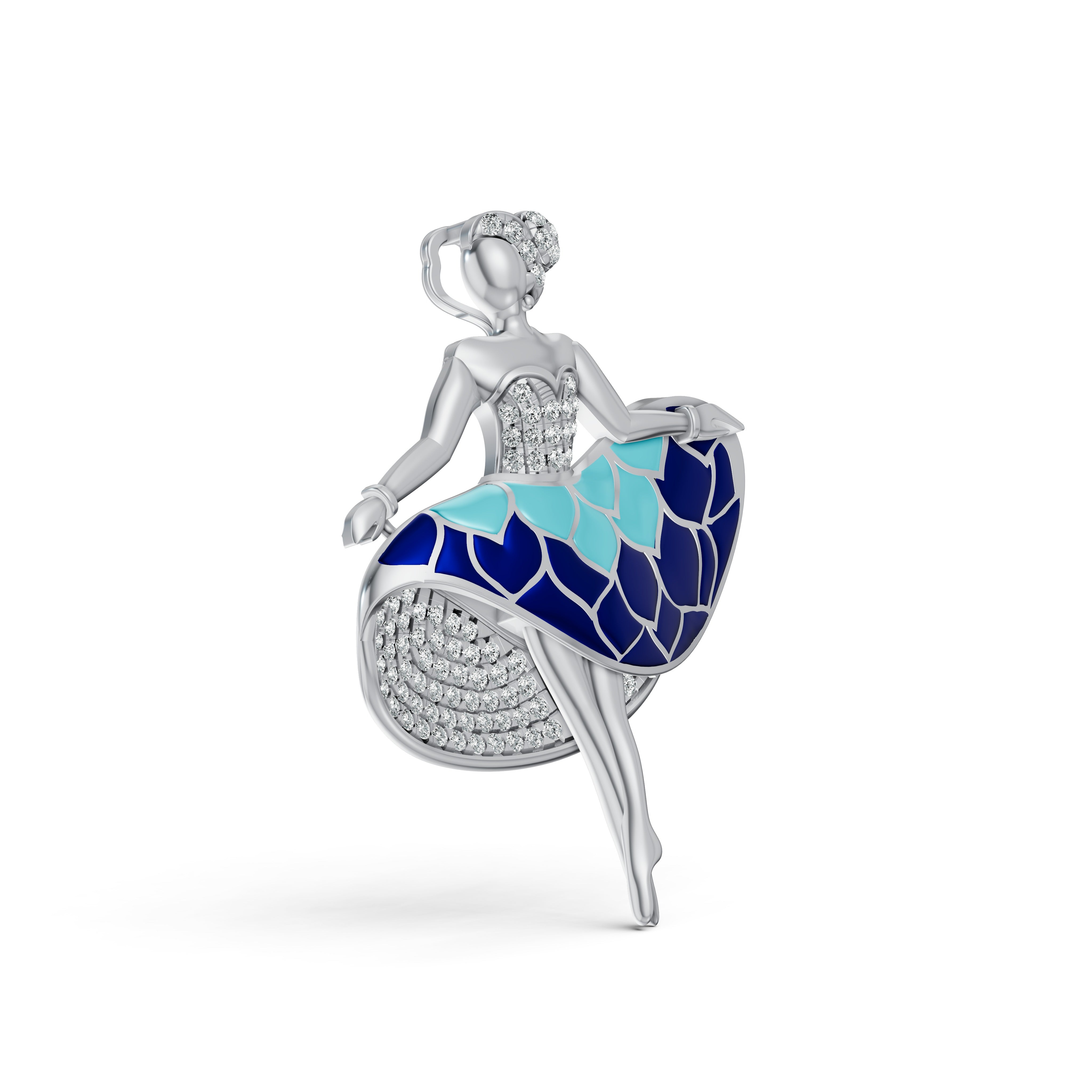 Ballerina in Bloom Diamond Pendant