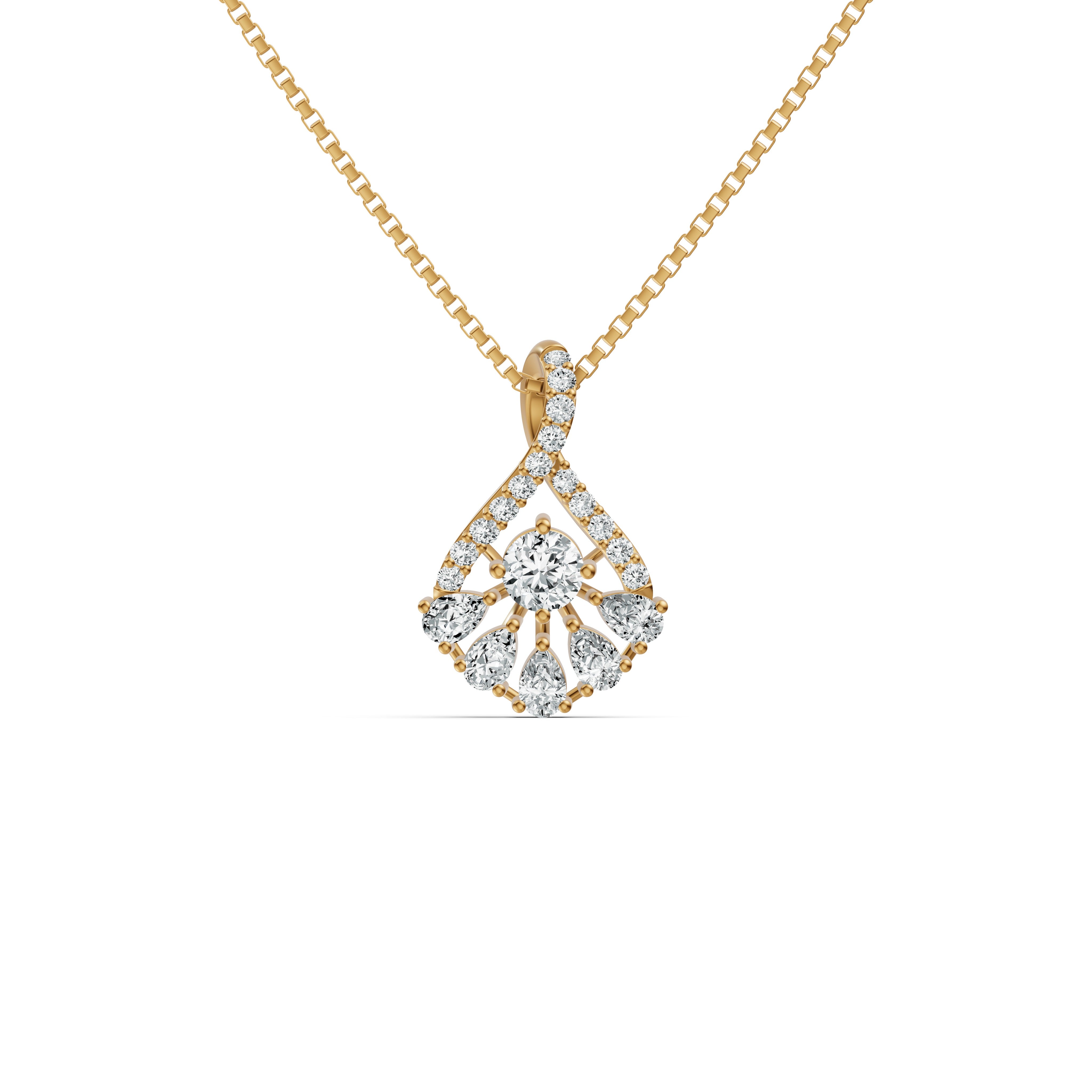 Radiant Bloom Diamond Pendant