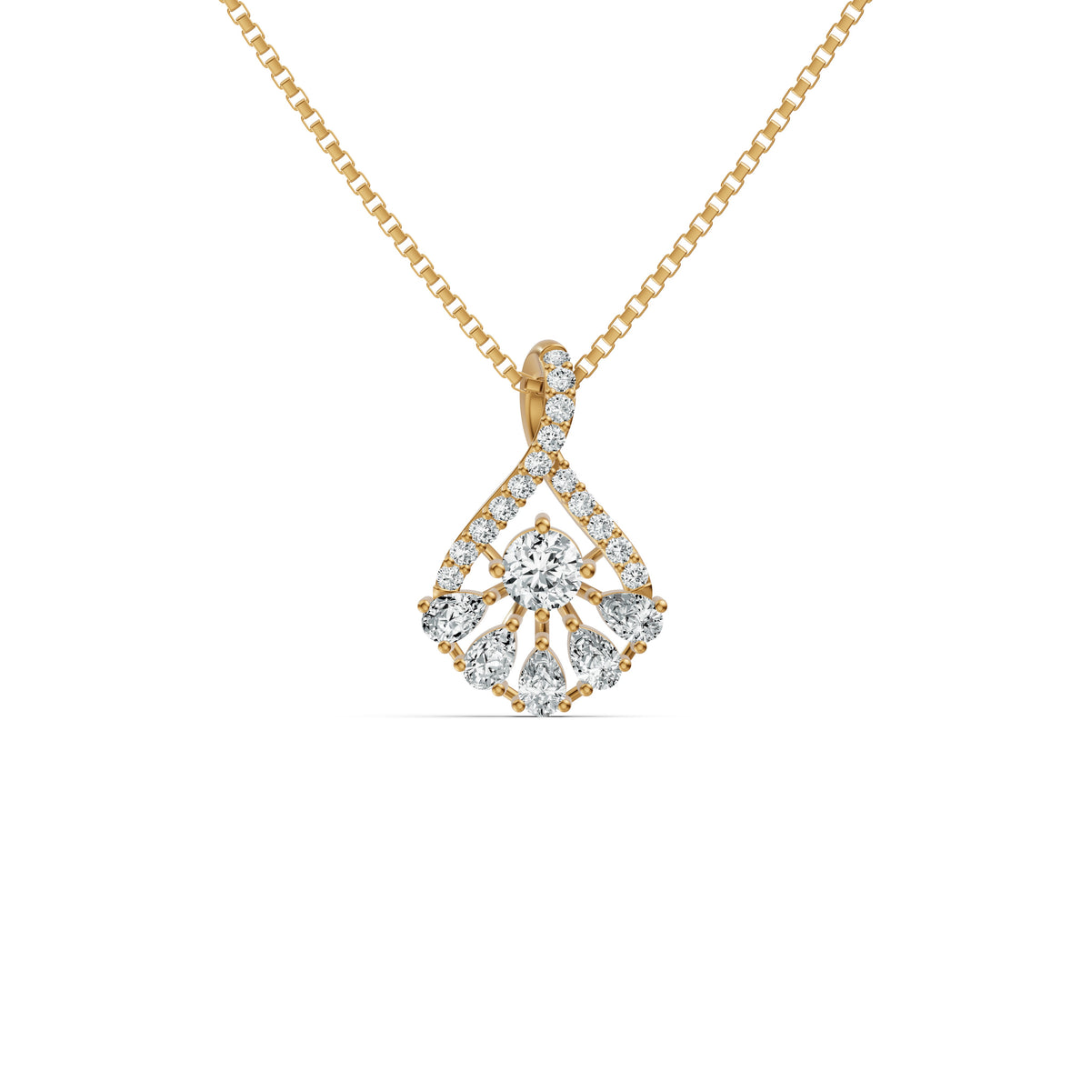 Radiant Bloom Diamond Pendant