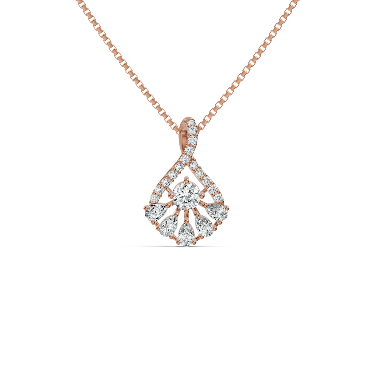 Radiant Bloom Diamond Pendant