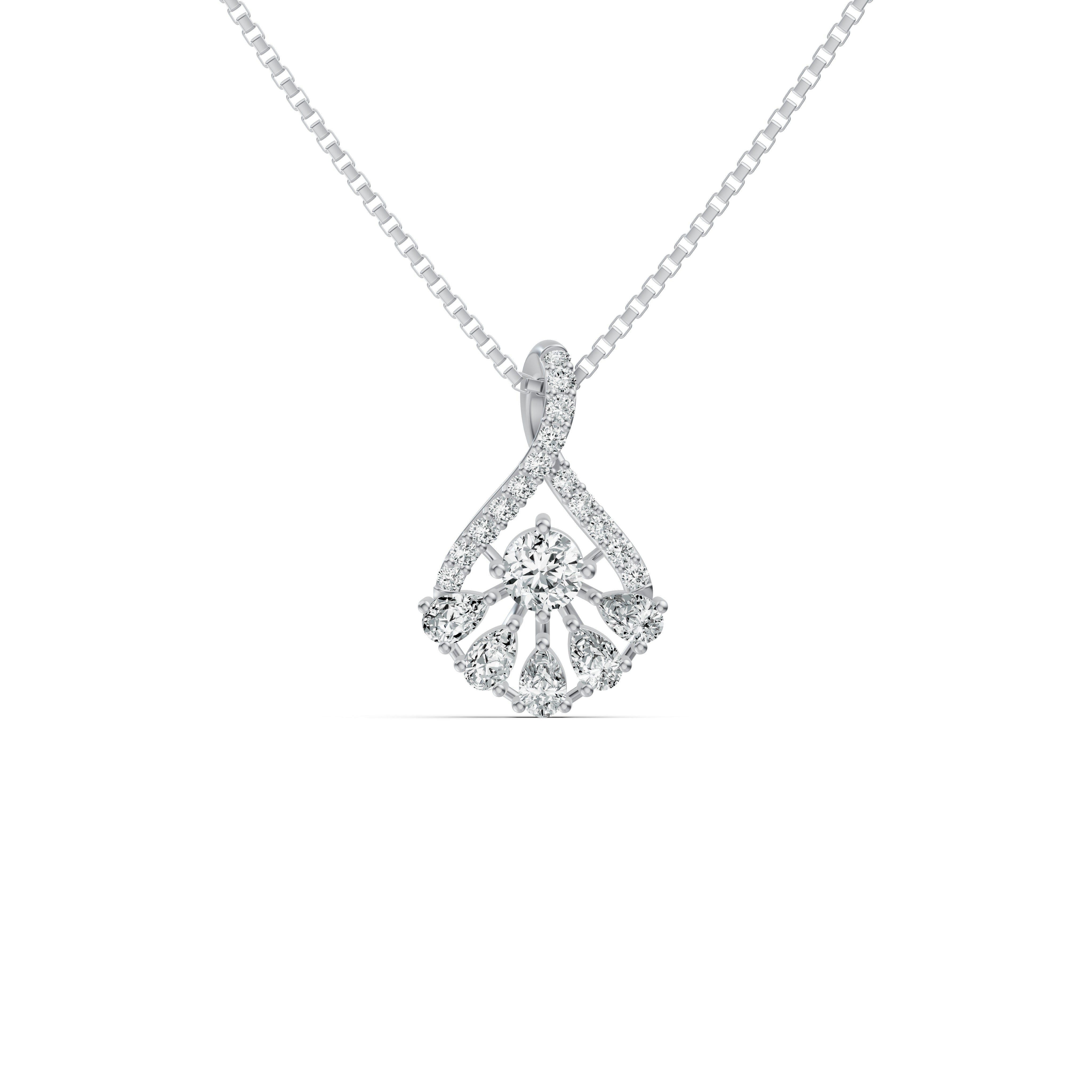 Radiant Bloom Diamond Pendant