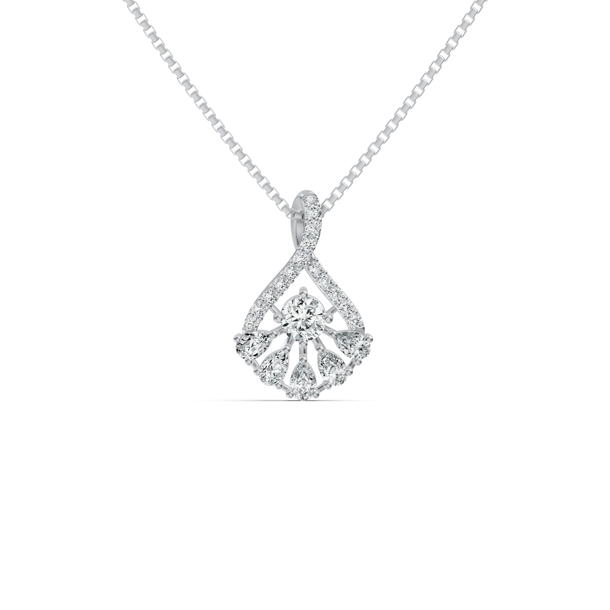 Radiant Bloom Diamond Pendant