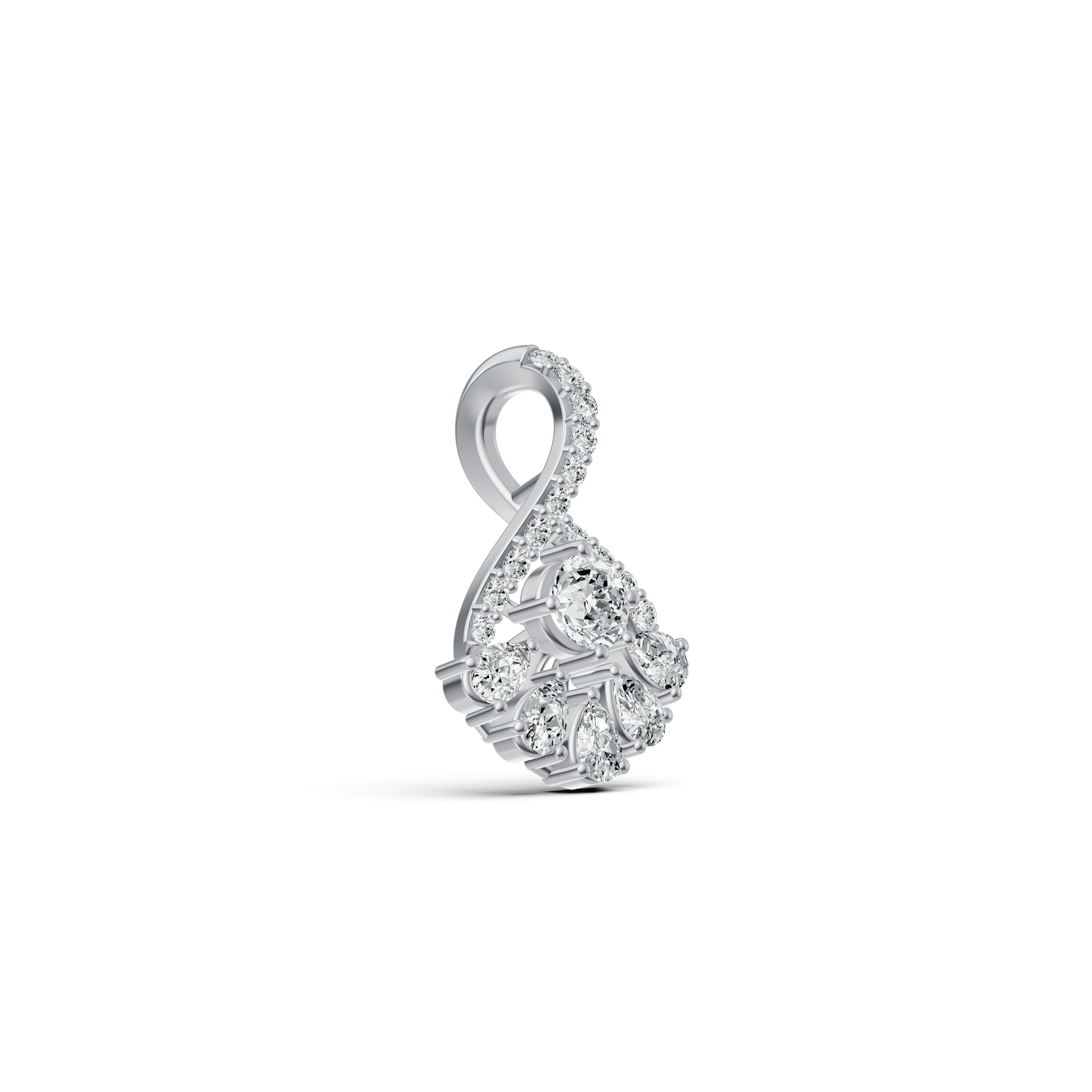 Radiant Bloom Diamond Pendant