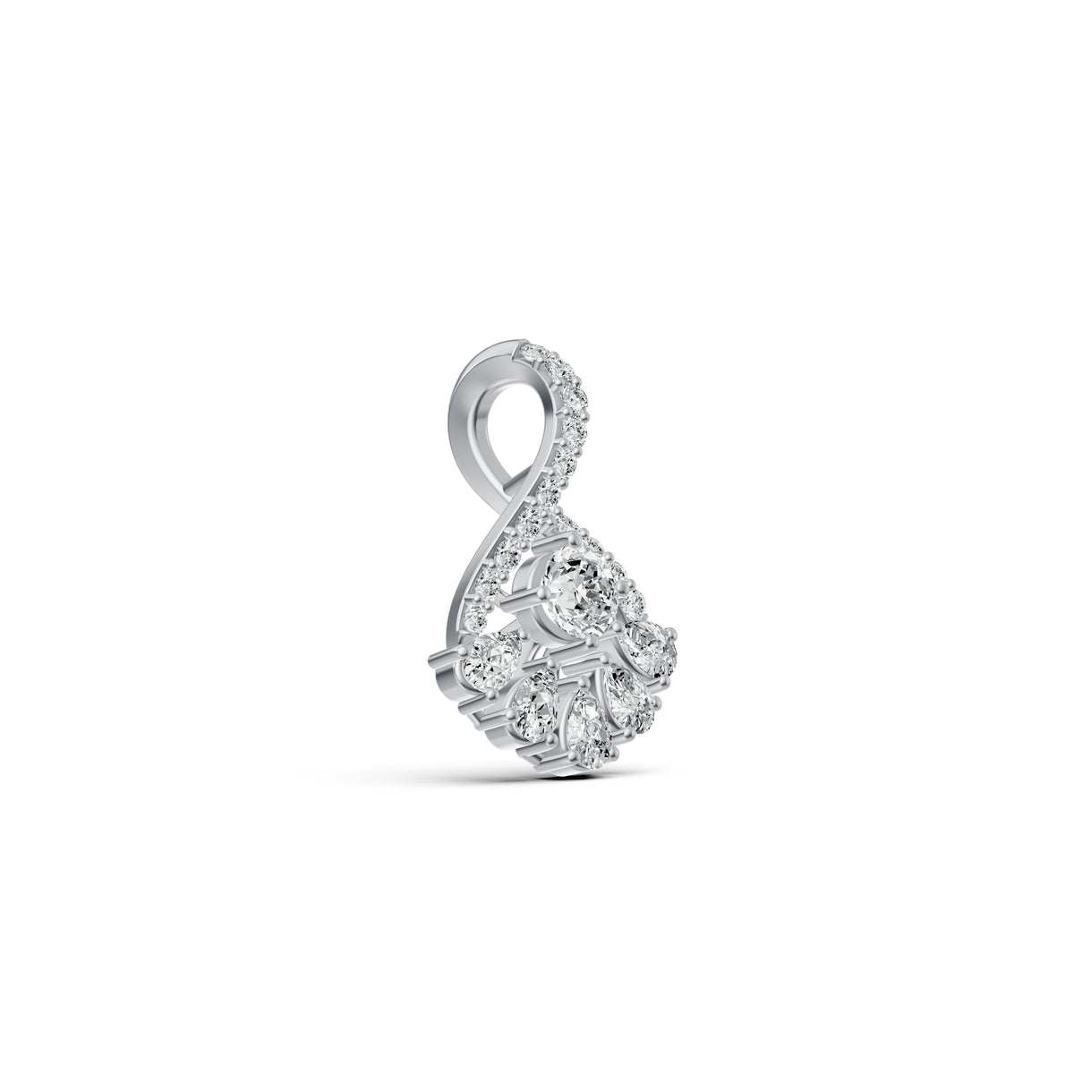Radiant Bloom Diamond Pendant