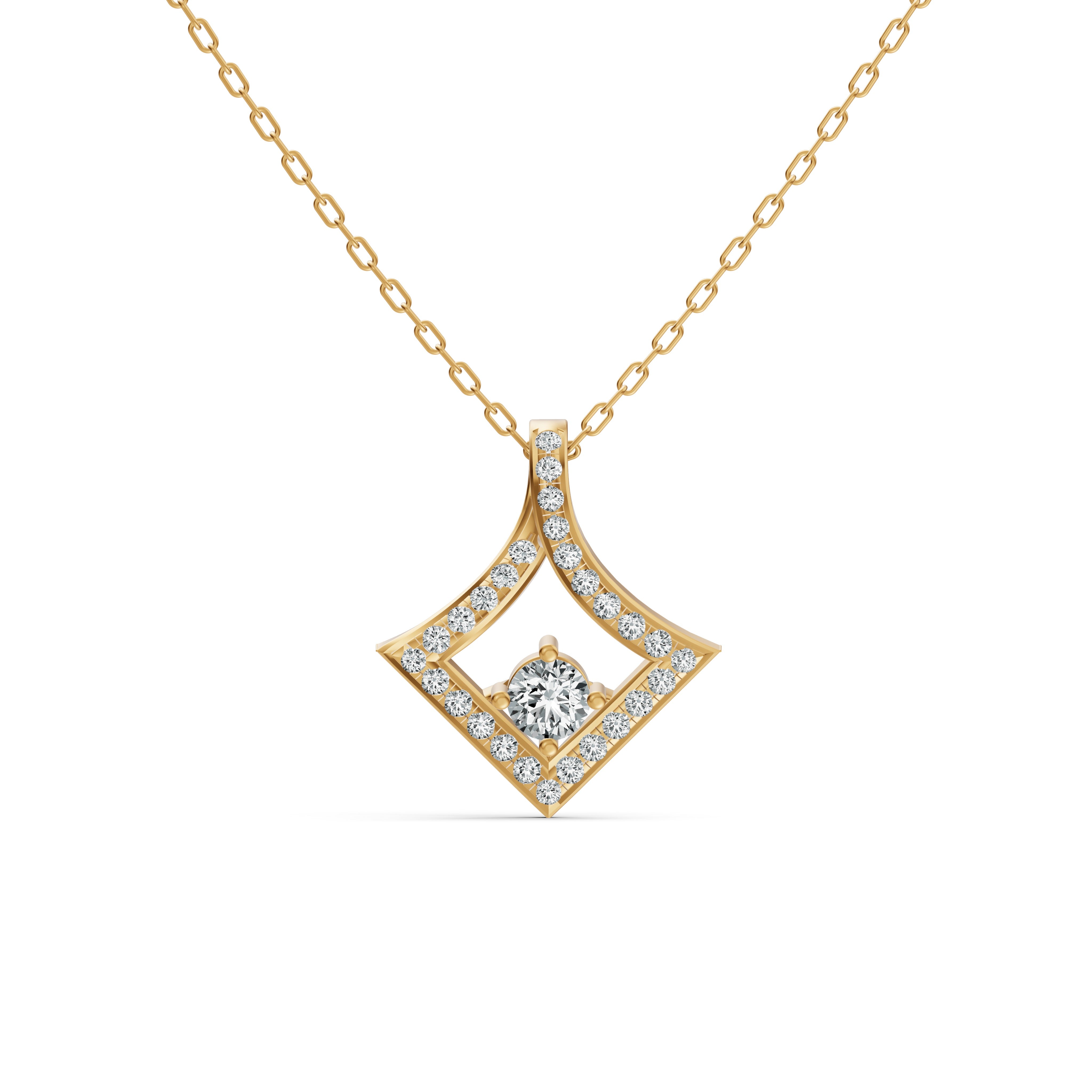 Geometric Diamond Cluster Pendant