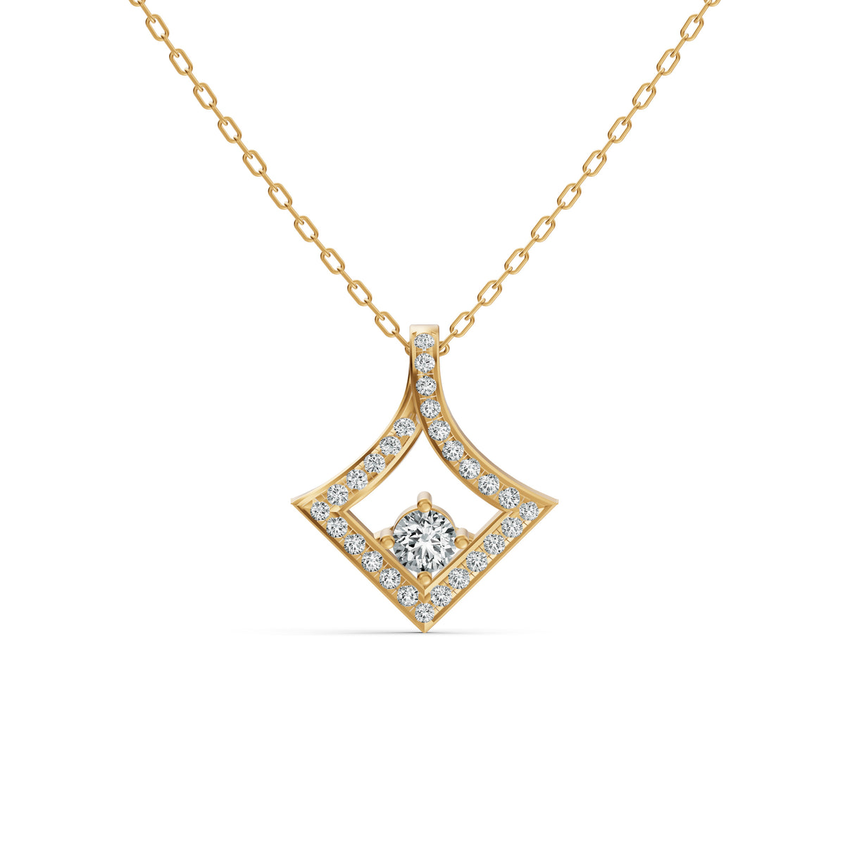 Geometric Diamond Cluster Pendant