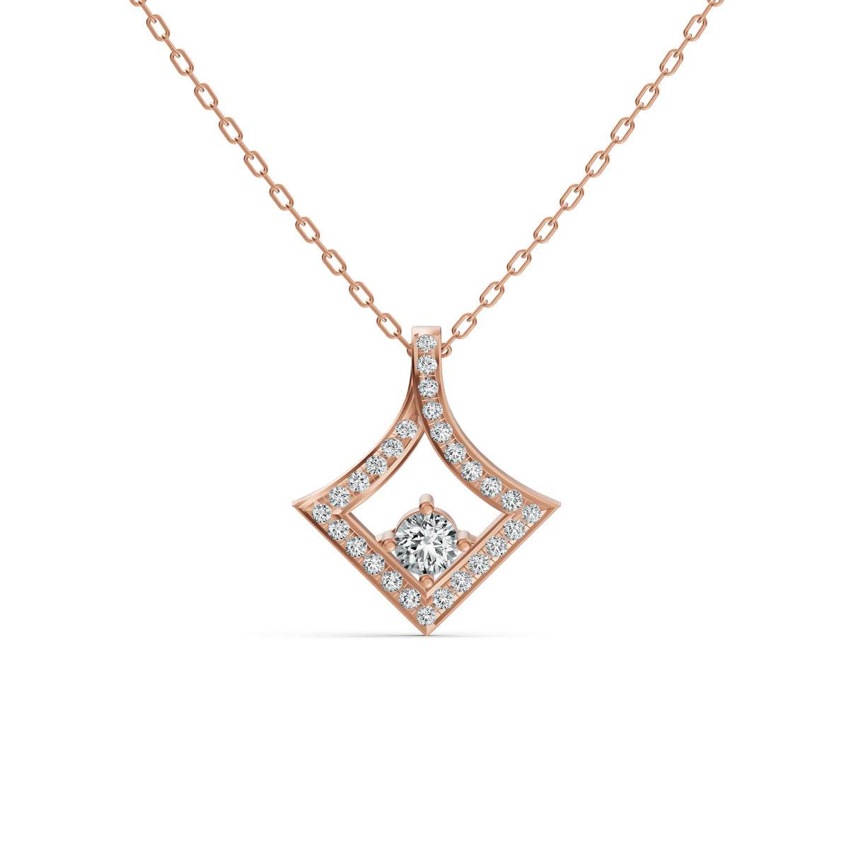 Geometric Diamond Cluster Pendant