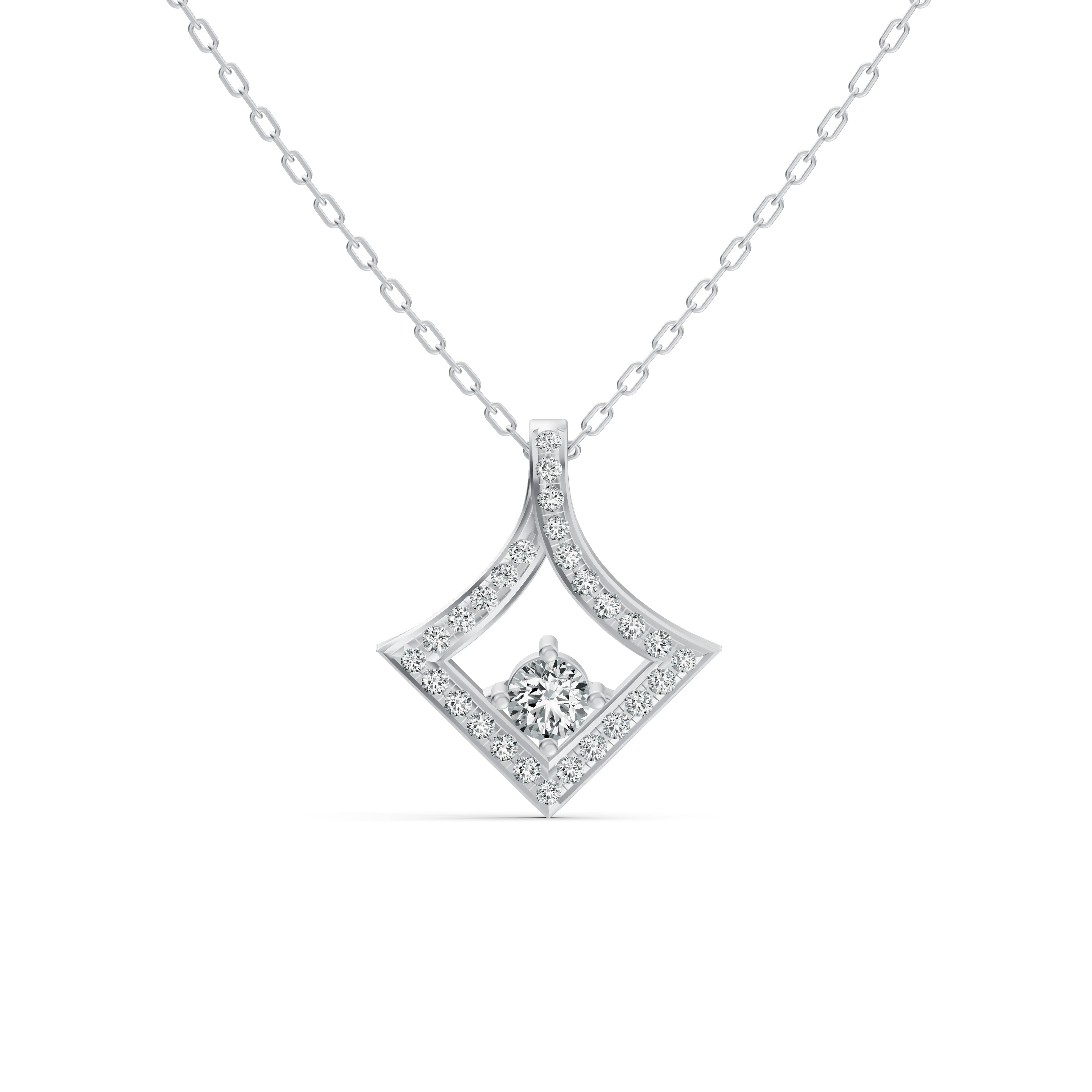 Geometric Diamond Cluster Pendant