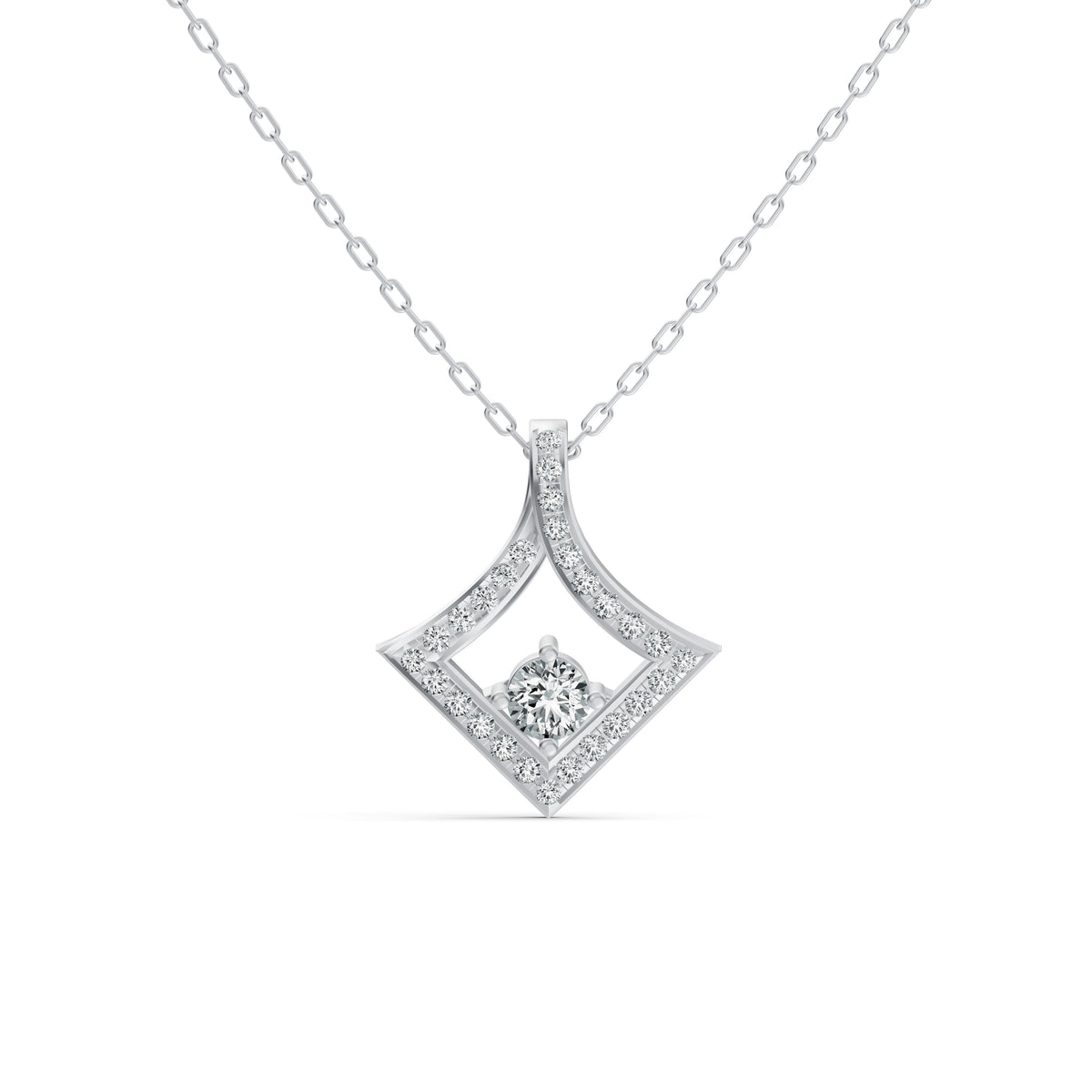 Geometric Diamond Cluster Pendant