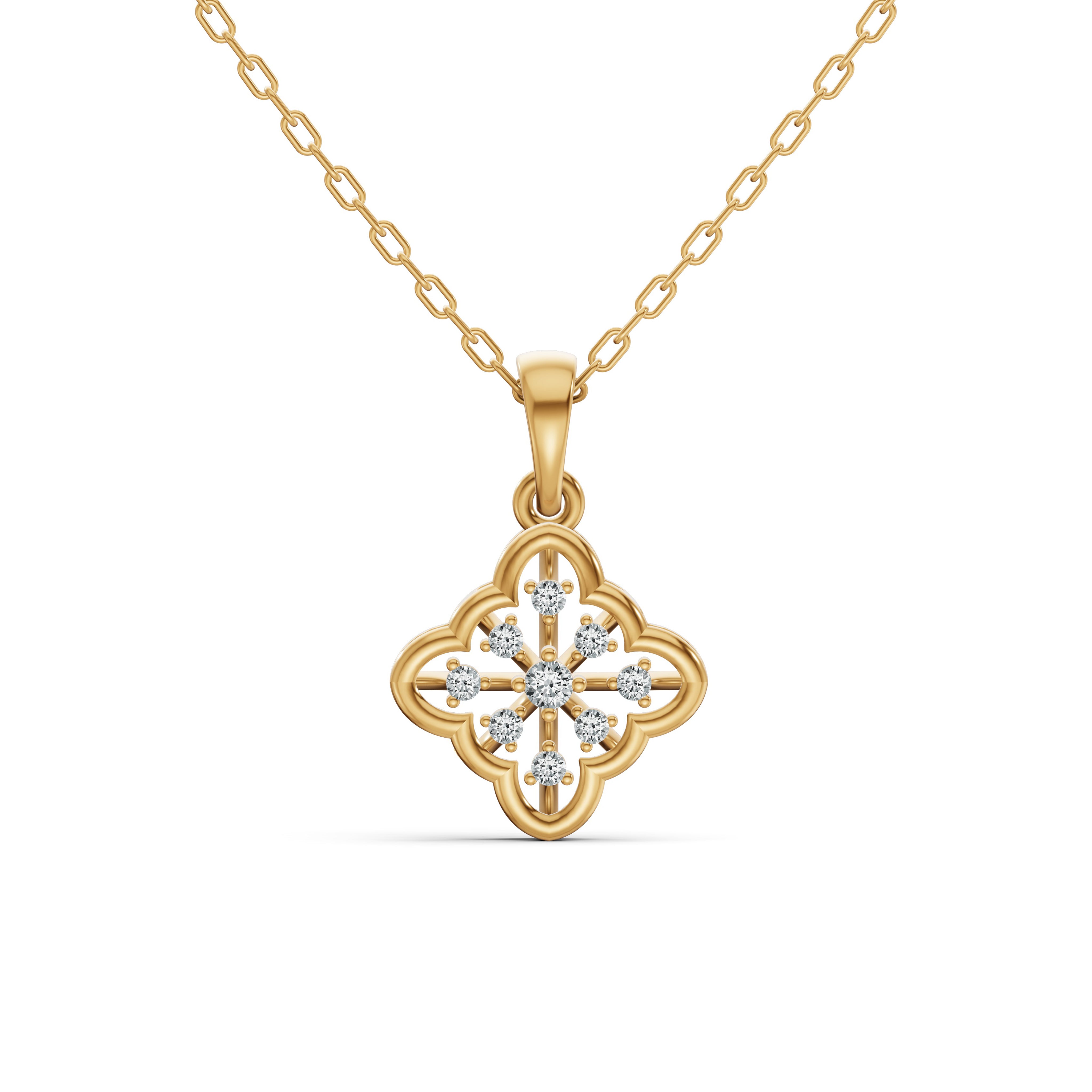 Elegant Floral Diamond Pendant