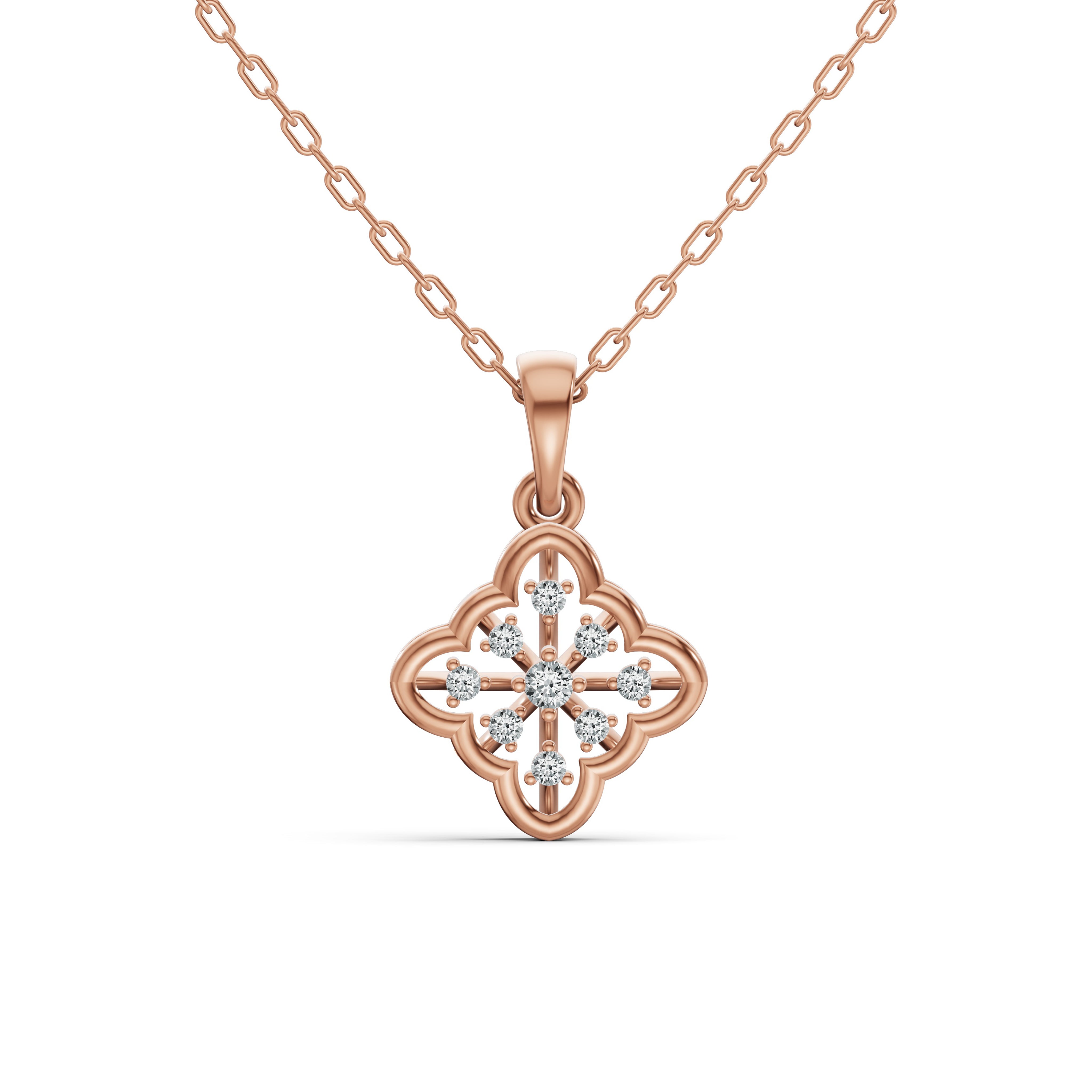 Elegant Floral Diamond Pendant