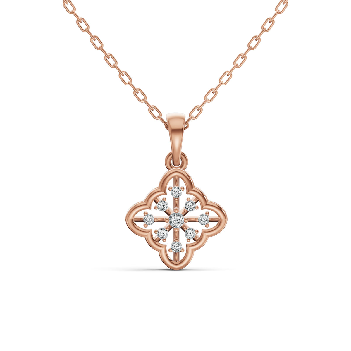 Elegant Floral Diamond Pendant