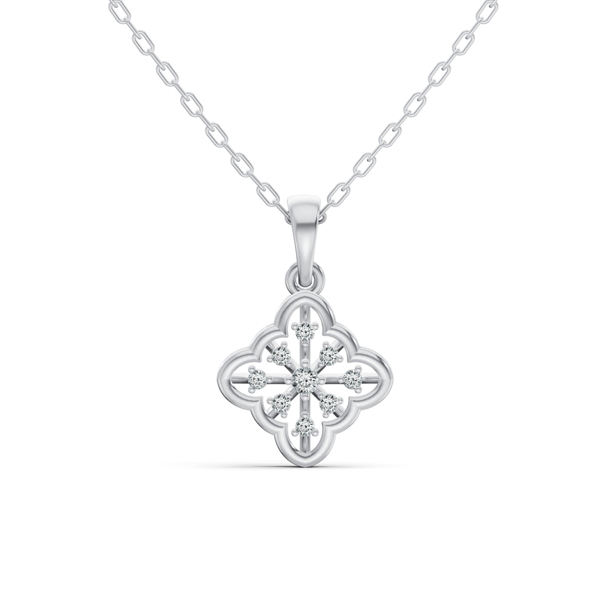 Elegant Floral Diamond Pendant