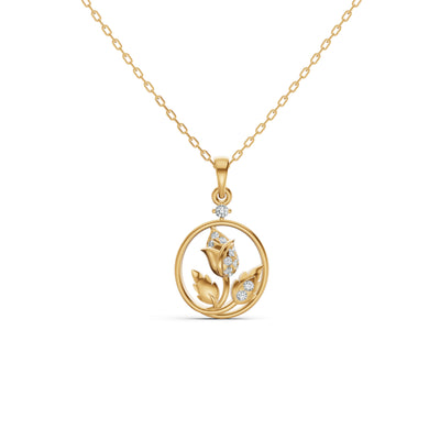 Botanical Circle Diamond Pendant