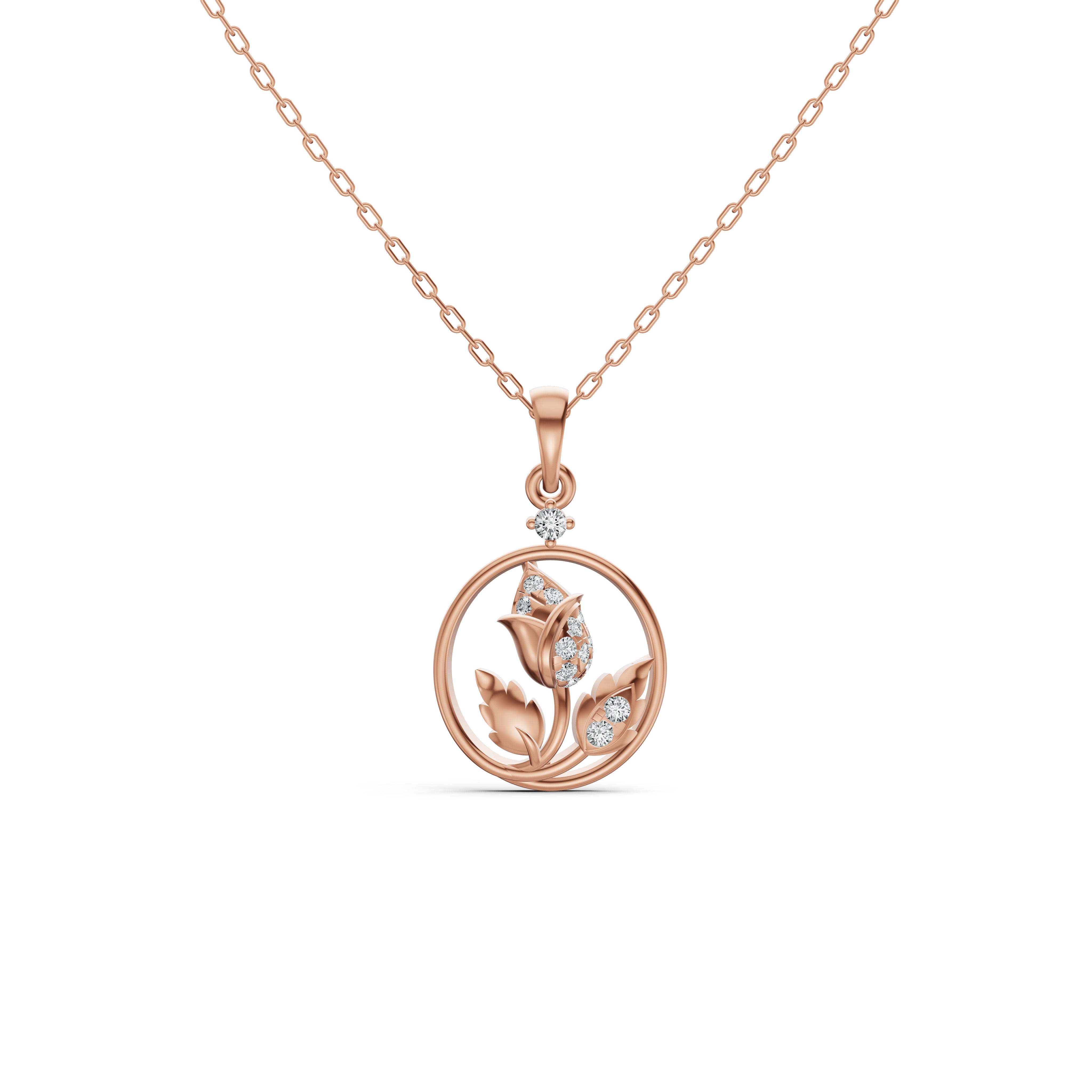 Botanical Circle Diamond Pendant