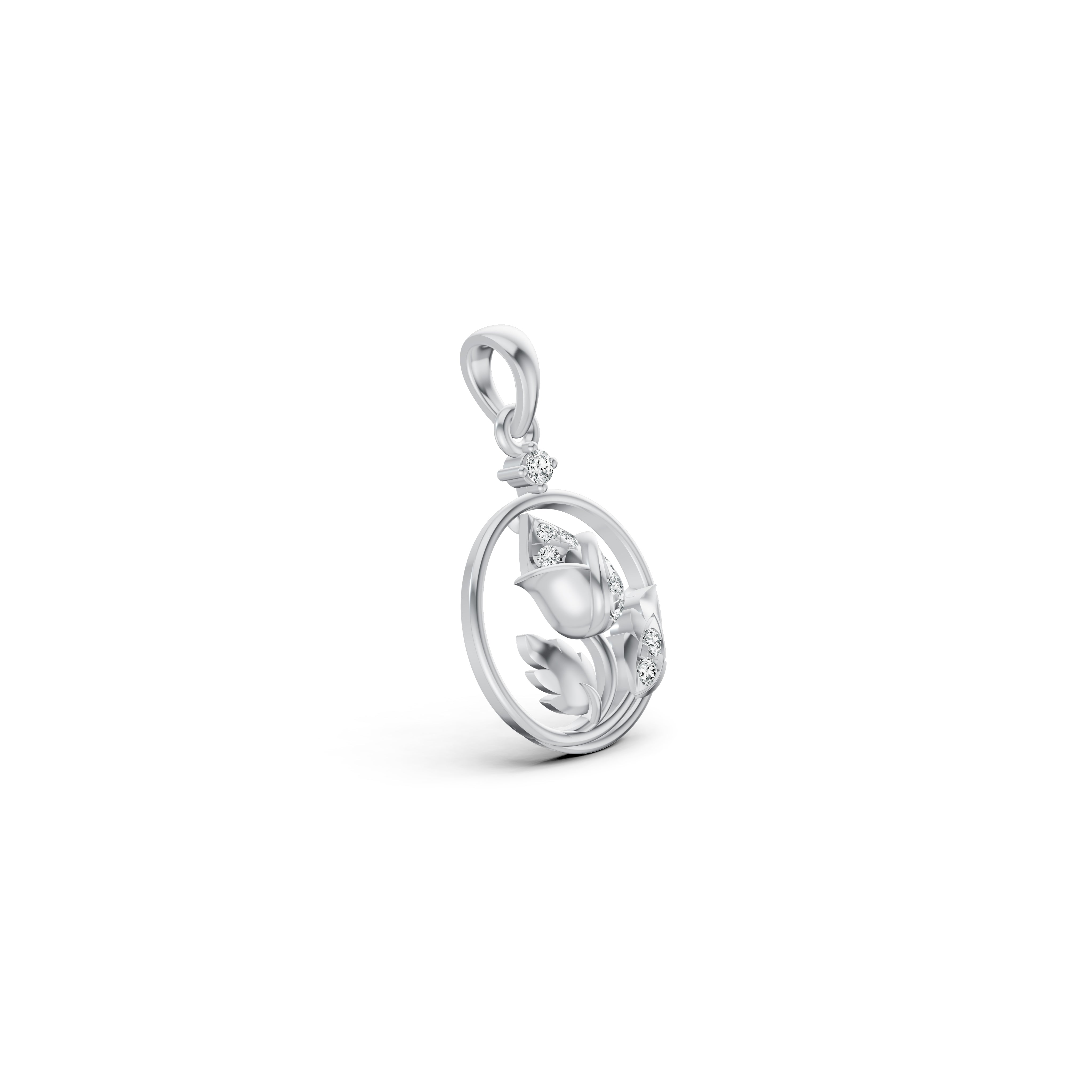 Botanical Circle Diamond Pendant
