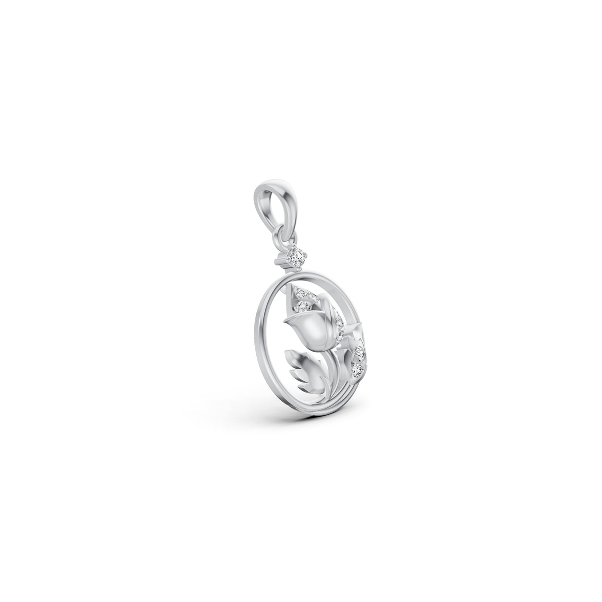 Botanical Circle Diamond Pendant