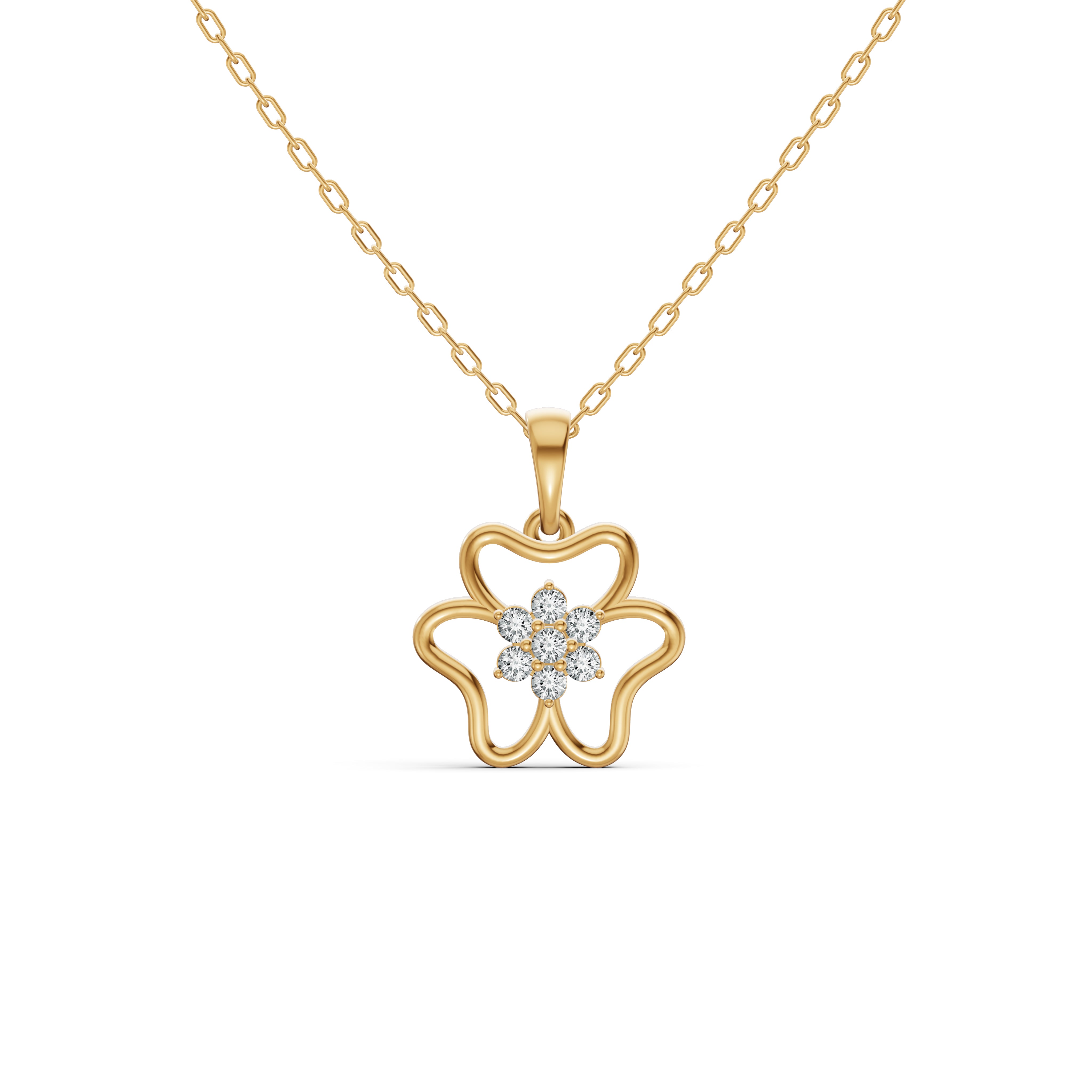 Diamond Flower Pendant