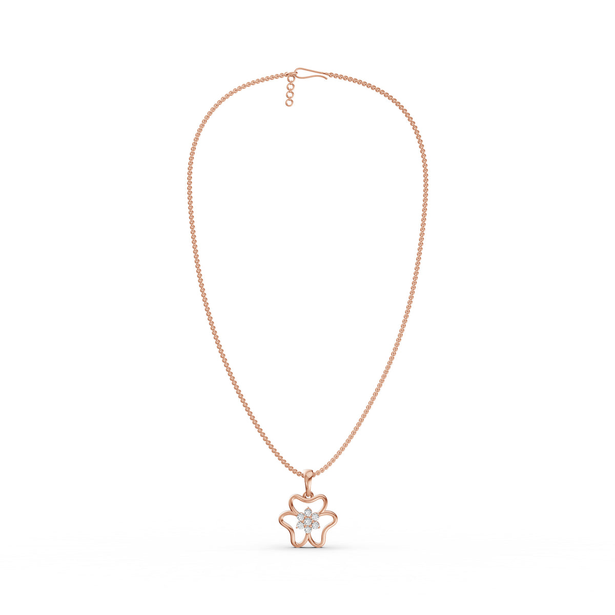 Diamond Flower Pendant