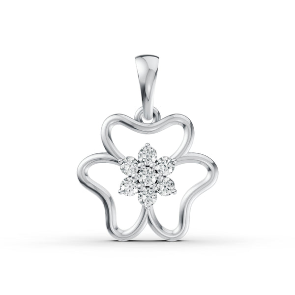 Blooming Diamond Flower Pendant & Earring Set