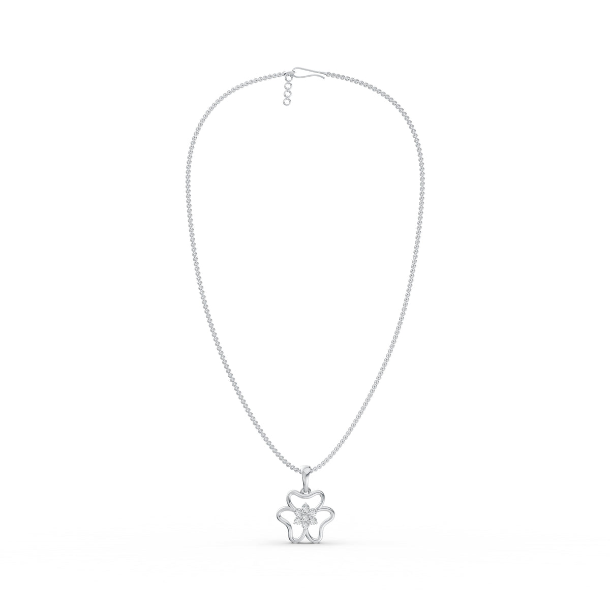 Diamond Flower Pendant