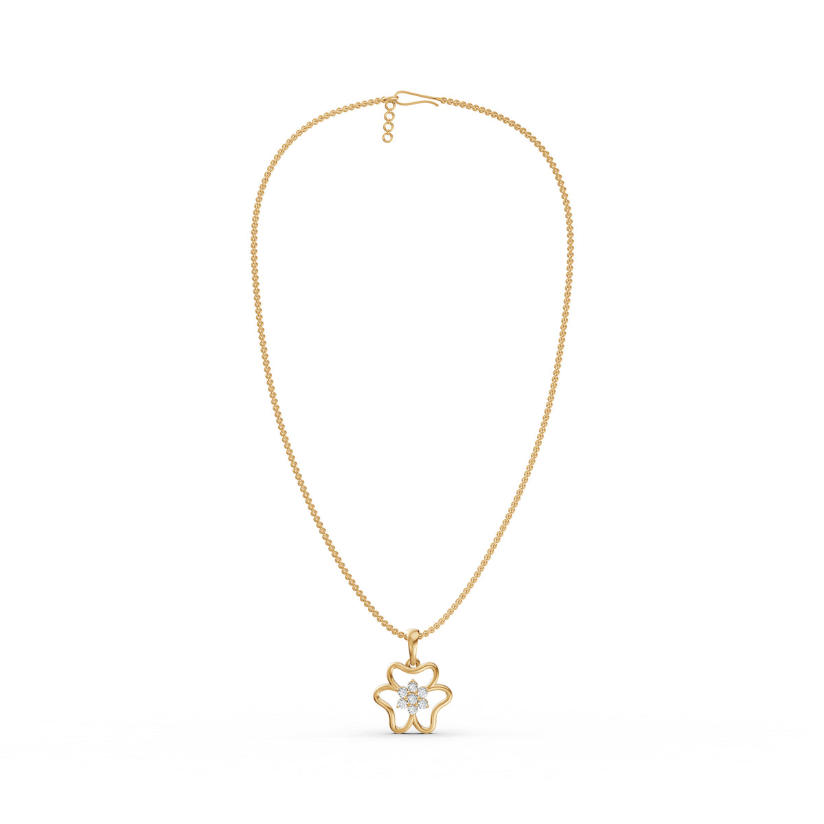 Diamond Flower Pendant