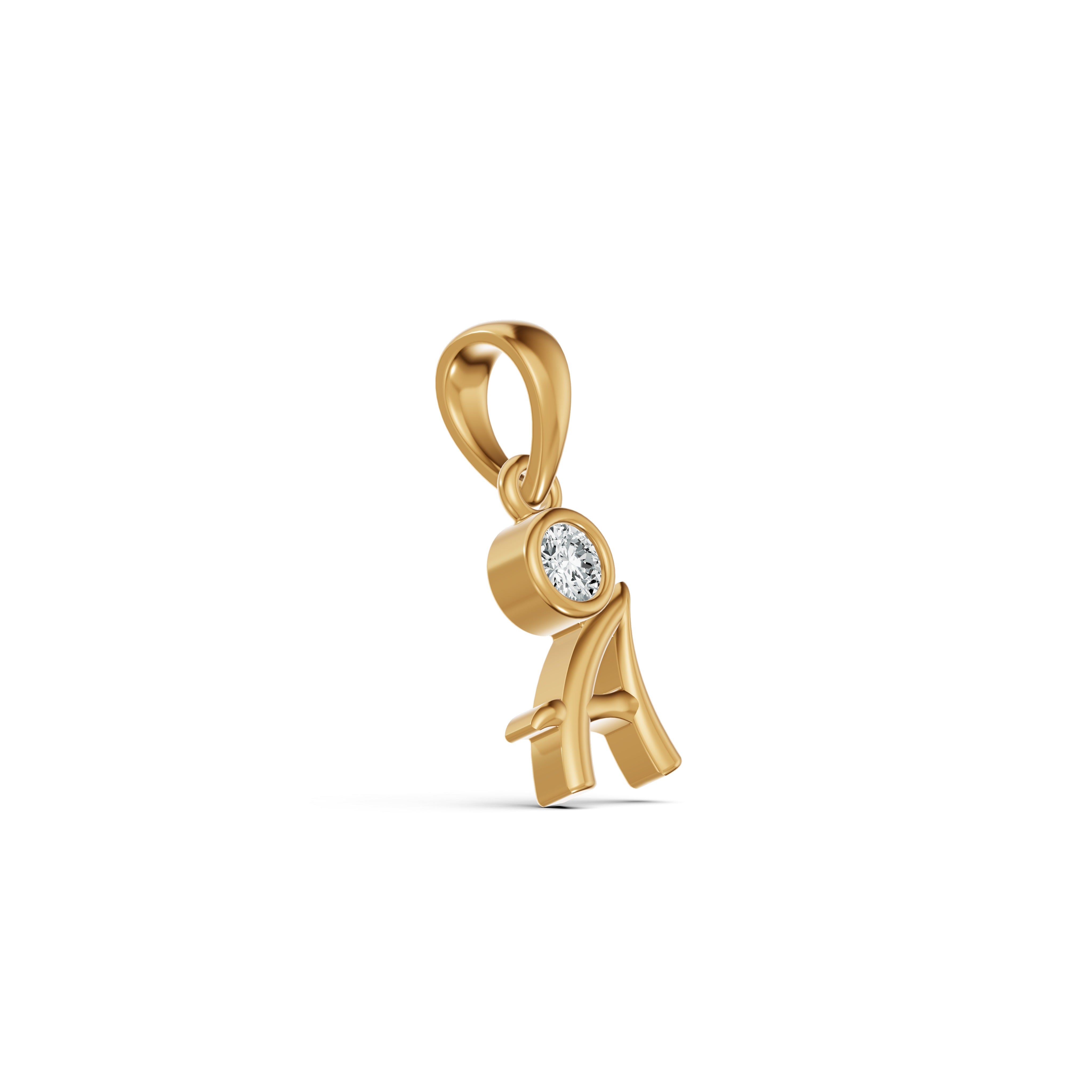 Dainty Initial A Diamond Pendant