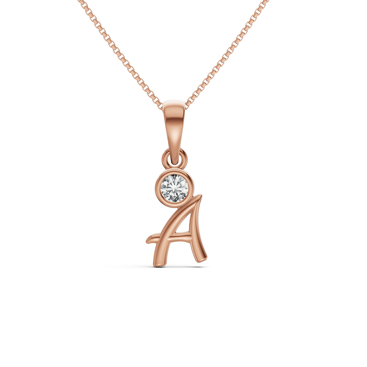 Dainty Initial A Diamond Pendant