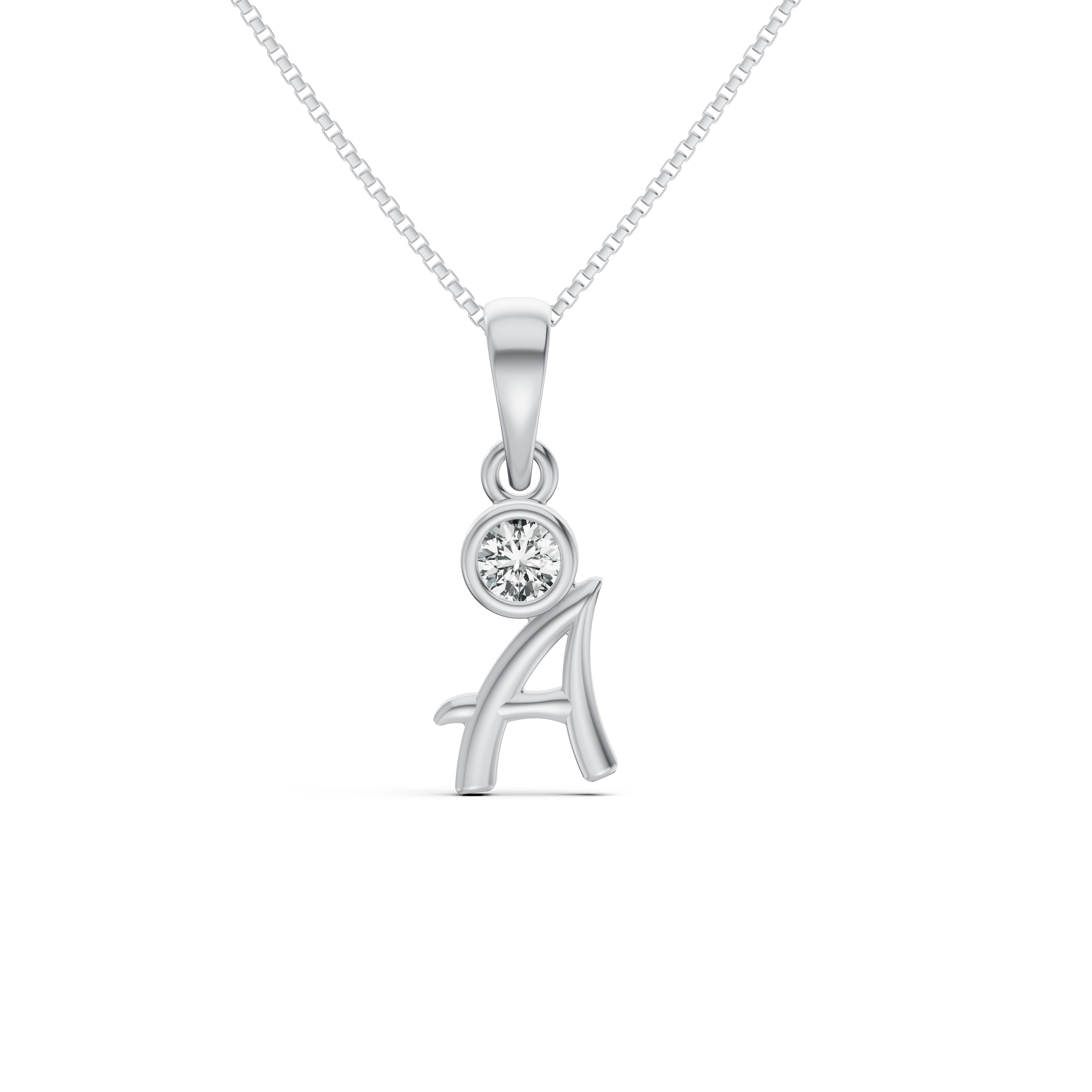 Dainty Initial A Diamond Pendant