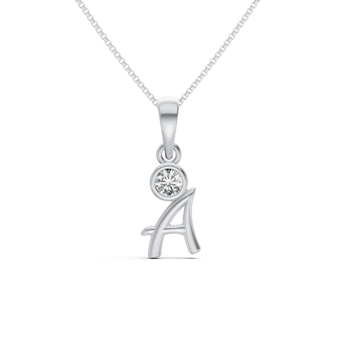 Dainty Initial A Diamond Pendant