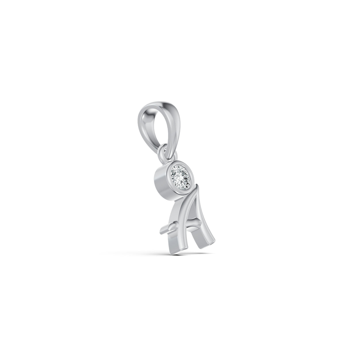 Dainty Initial A Diamond Pendant