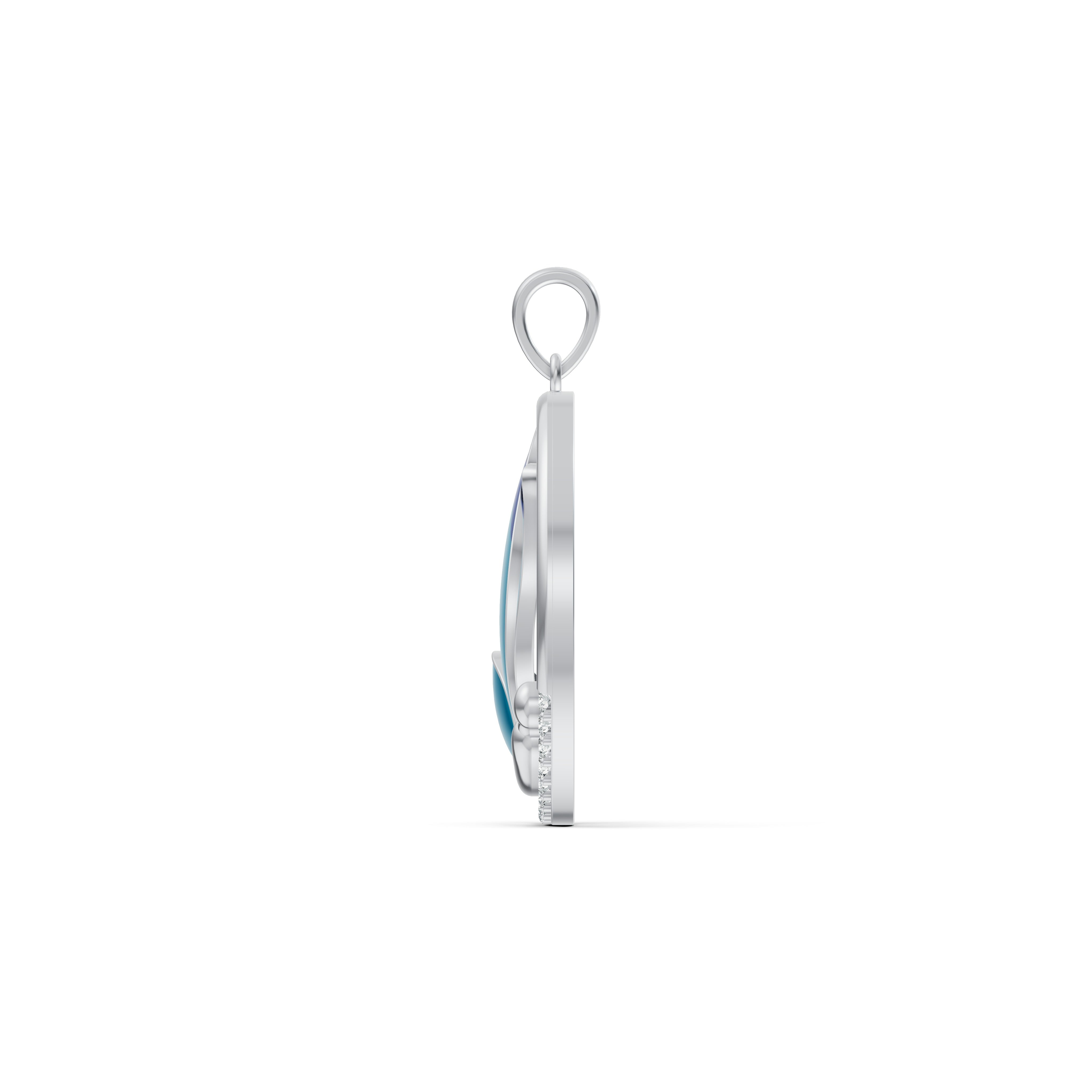 Azure Butterfly Diamond Pendant