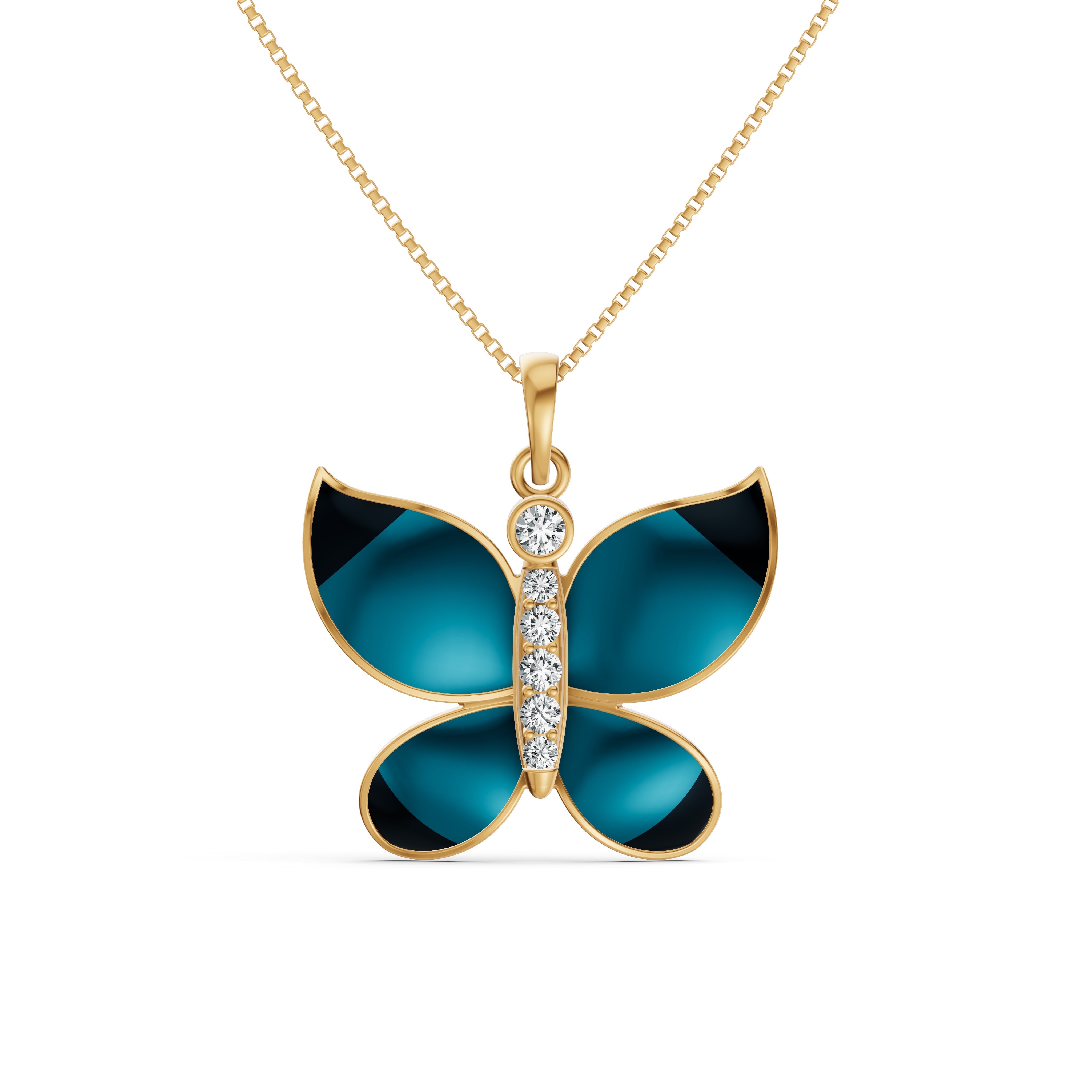 Midnight Butterfly Diamond Pendant