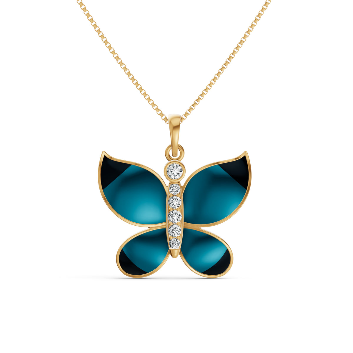 Midnight Butterfly Diamond Pendant