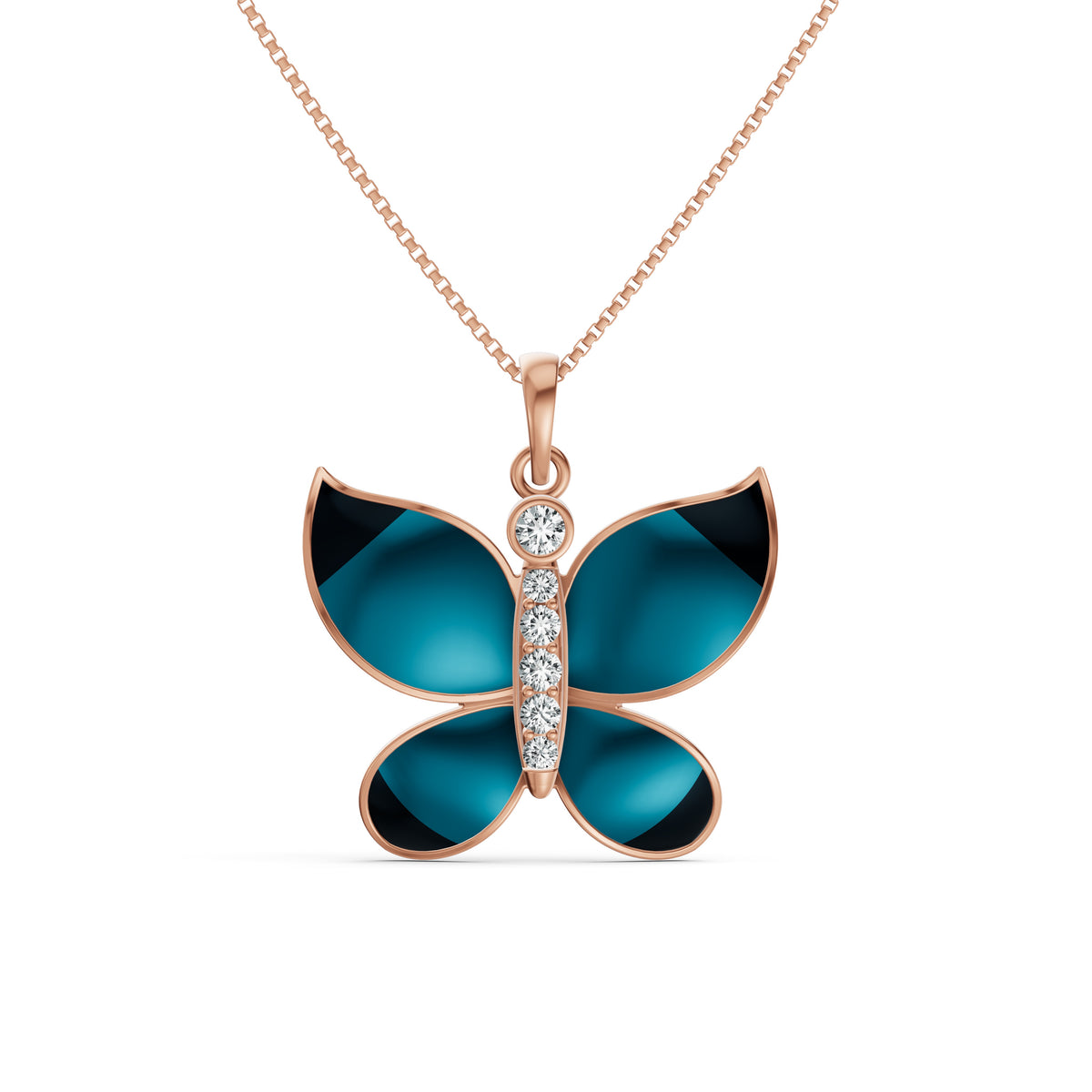 Midnight Butterfly Diamond Pendant