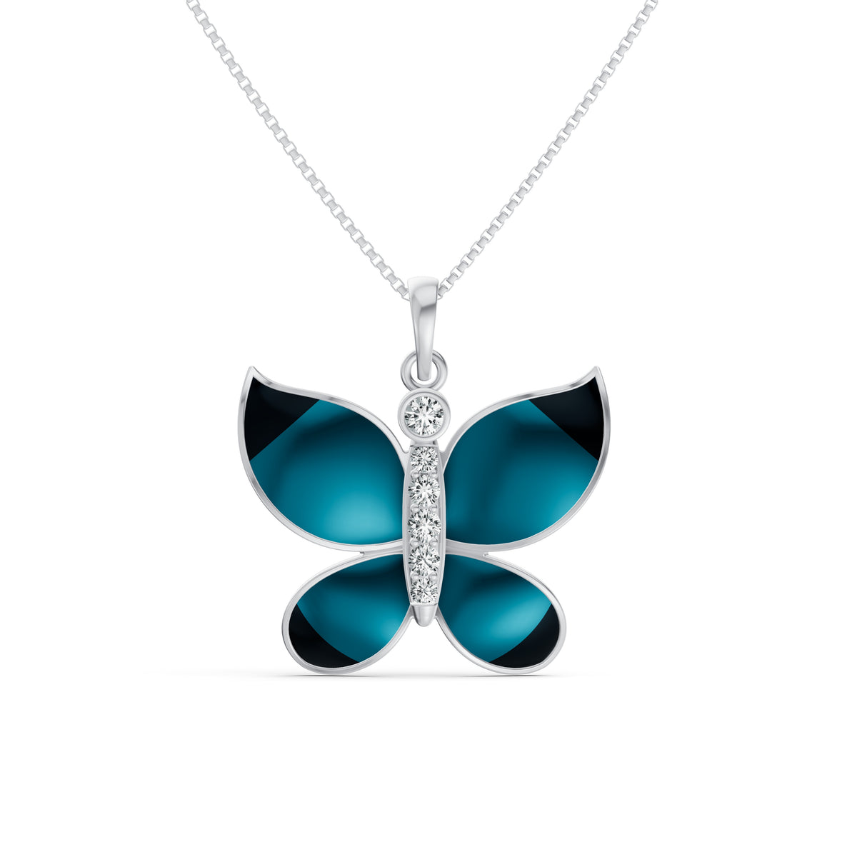 Midnight Butterfly Diamond Pendant