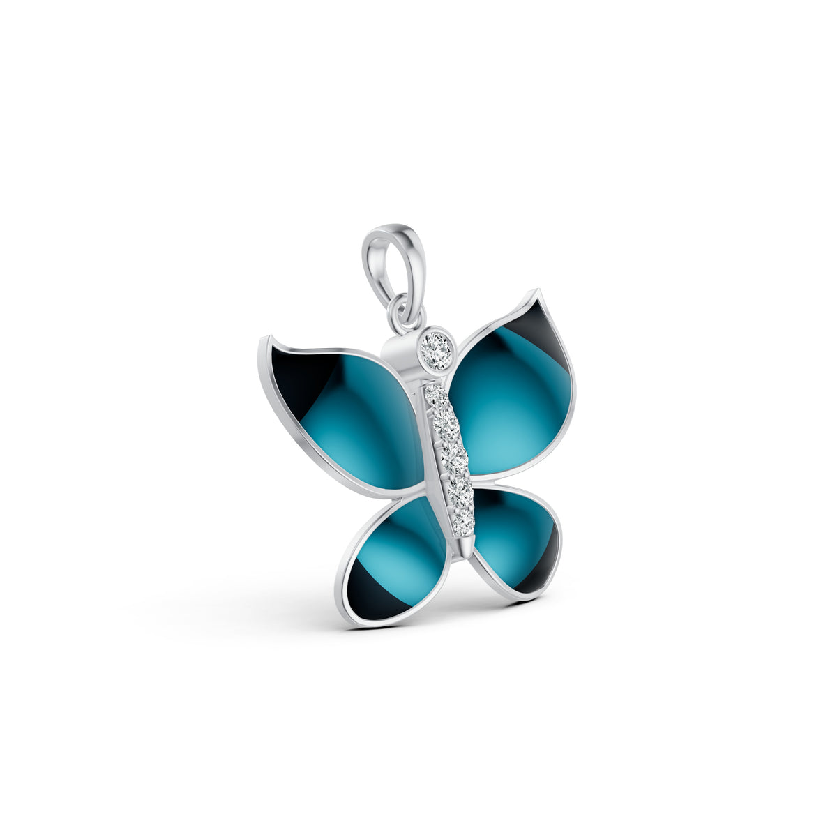 Midnight Butterfly Diamond Pendant