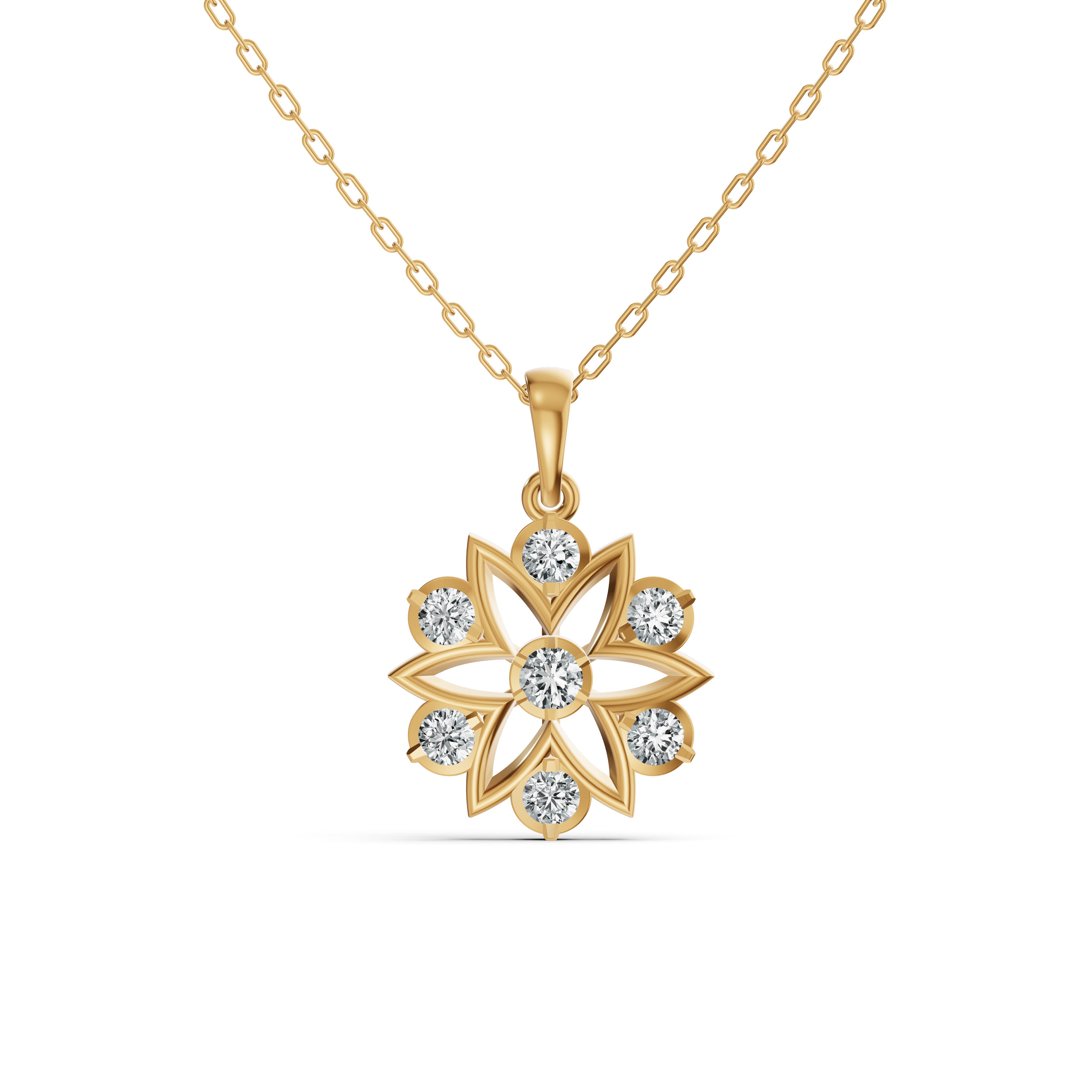 Radiant Blossom Diamond Pendant