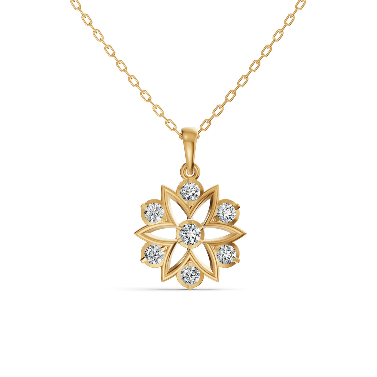 Radiant Blossom Diamond Pendant