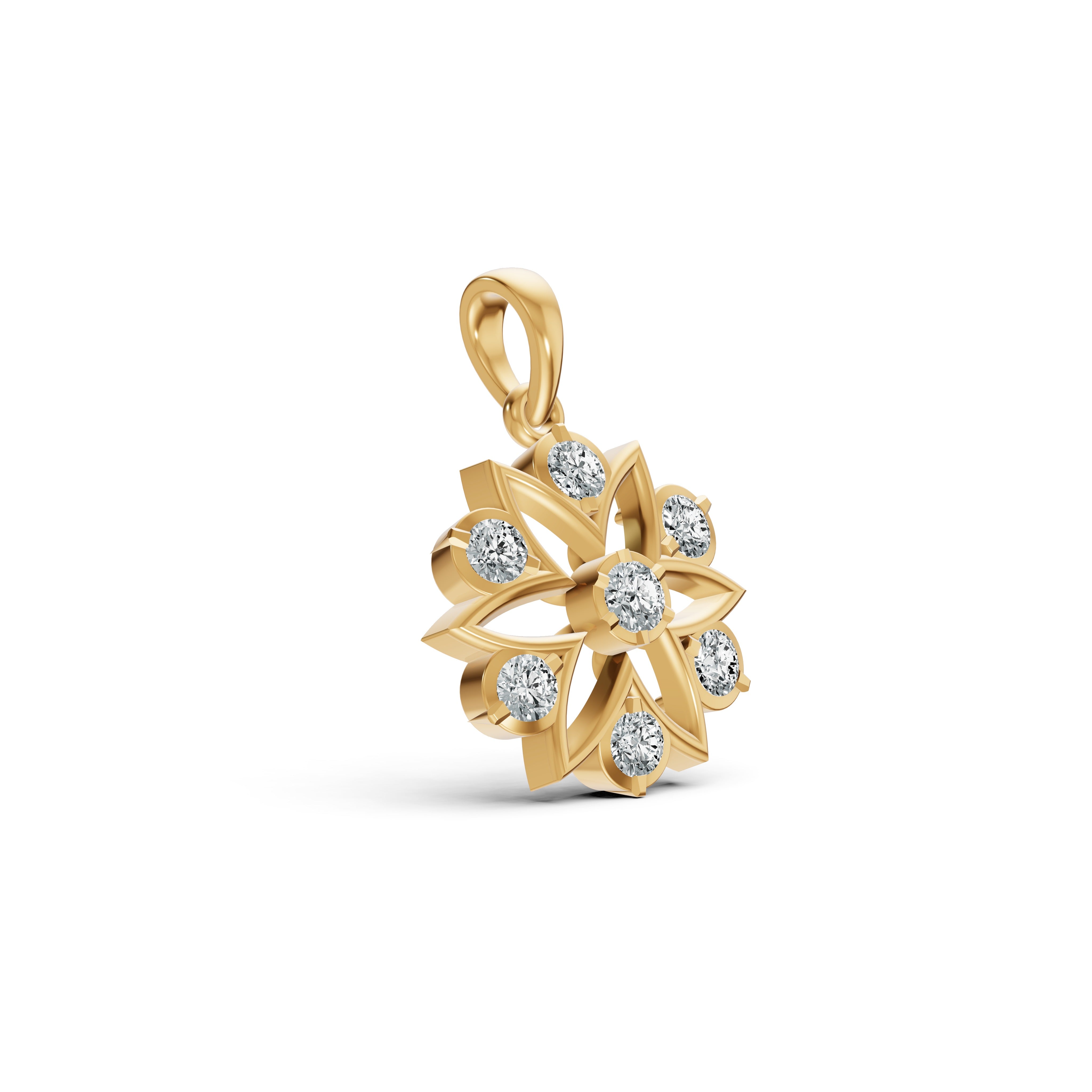 Radiant Blossom Diamond Pendant