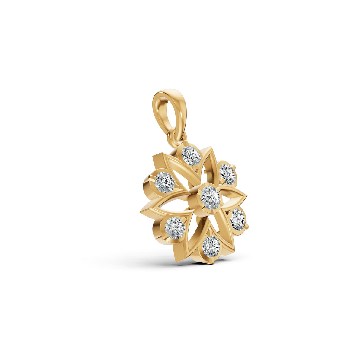 Radiant Blossom Diamond Pendant