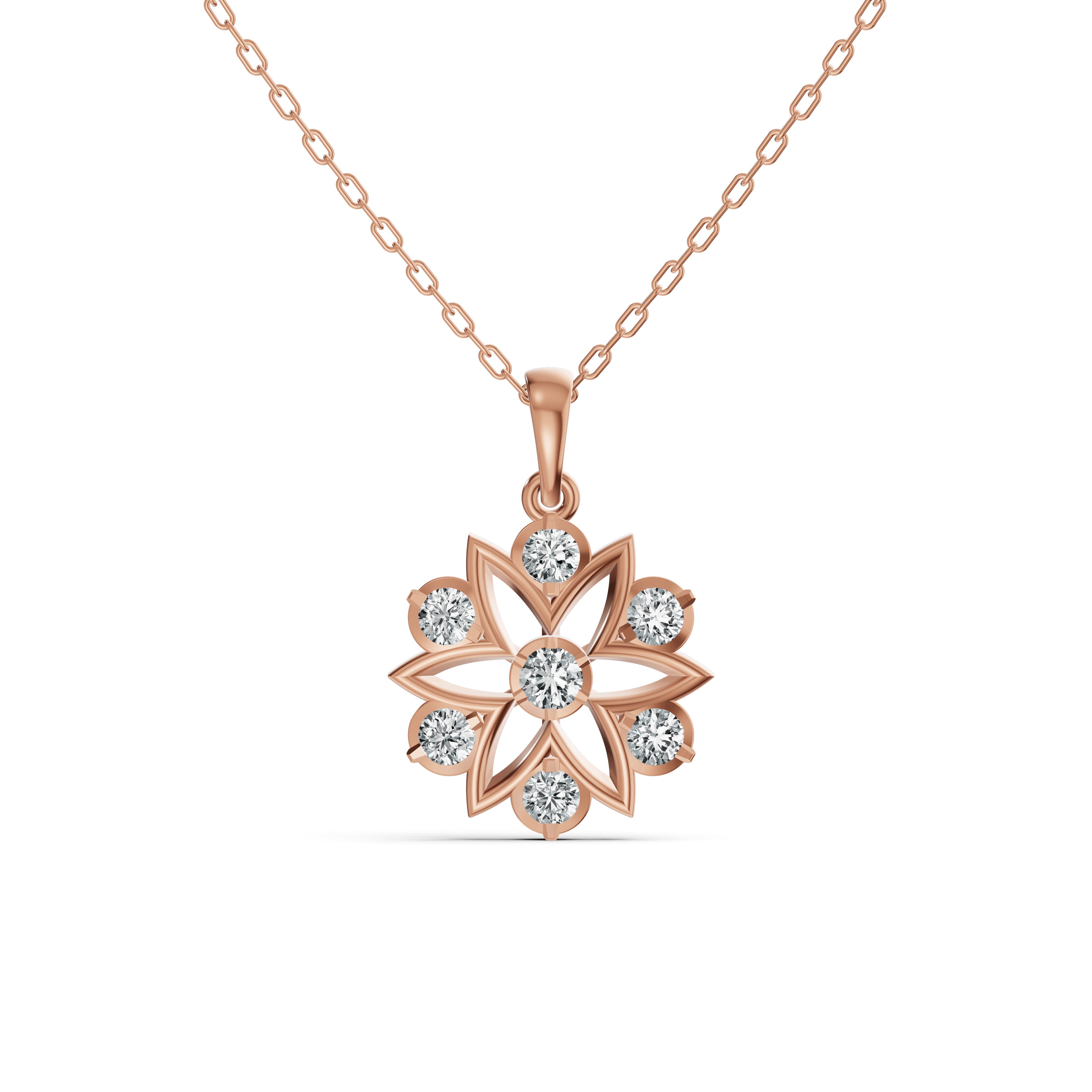 Radiant Blossom Diamond Pendant