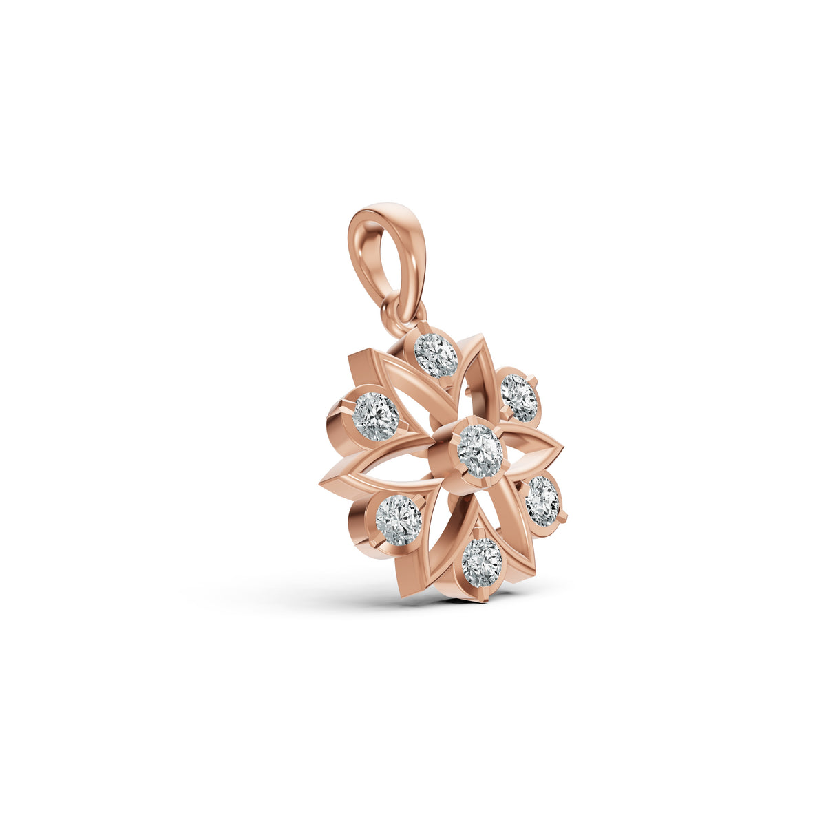Radiant Blossom Diamond Pendant