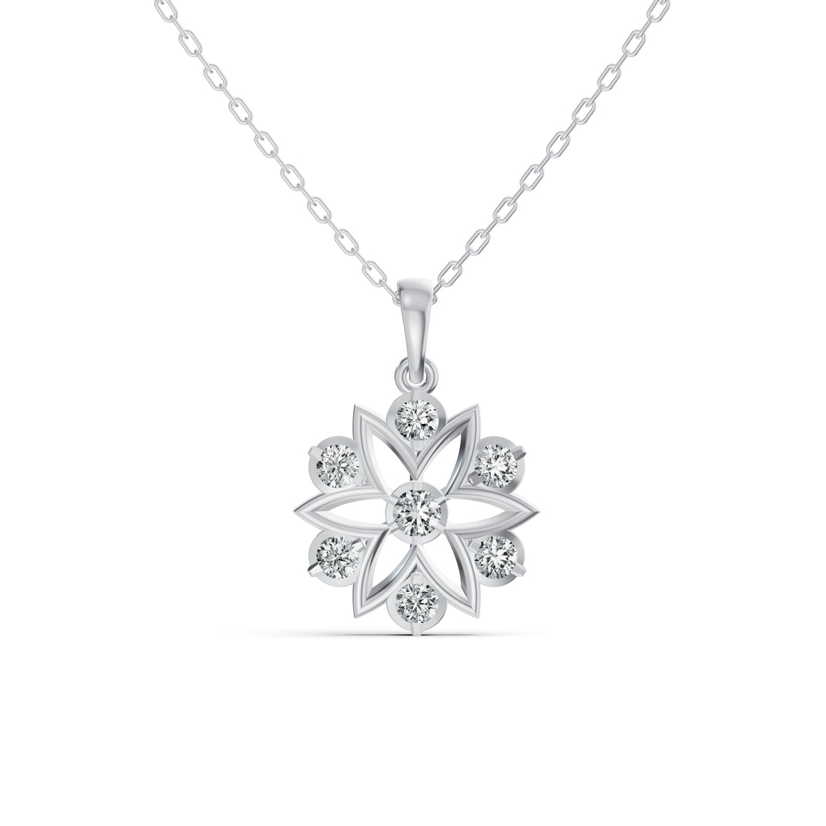 Radiant Blossom Diamond Pendant