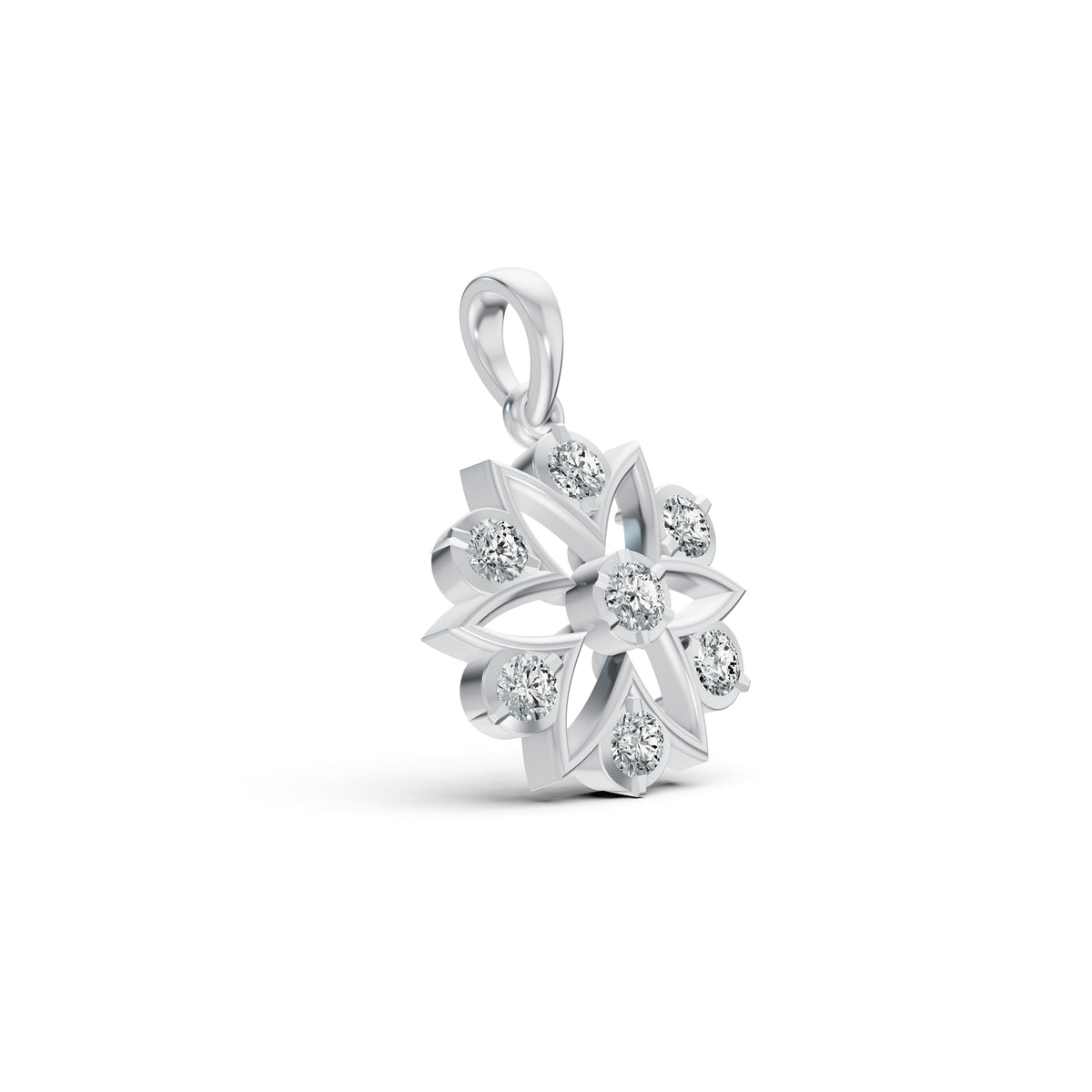 Radiant Blossom Diamond Pendant