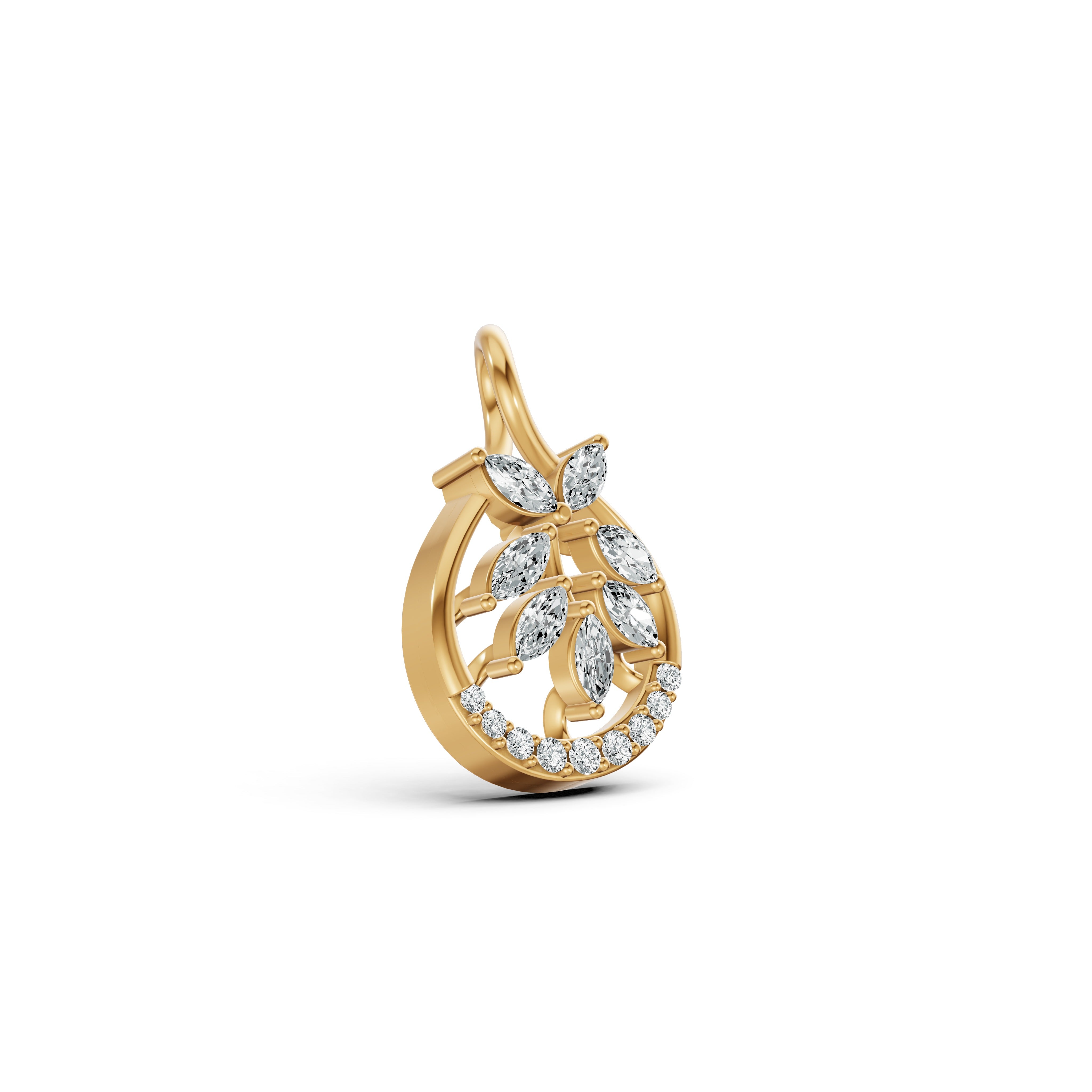 Leaf Cluster Diamond Pendant