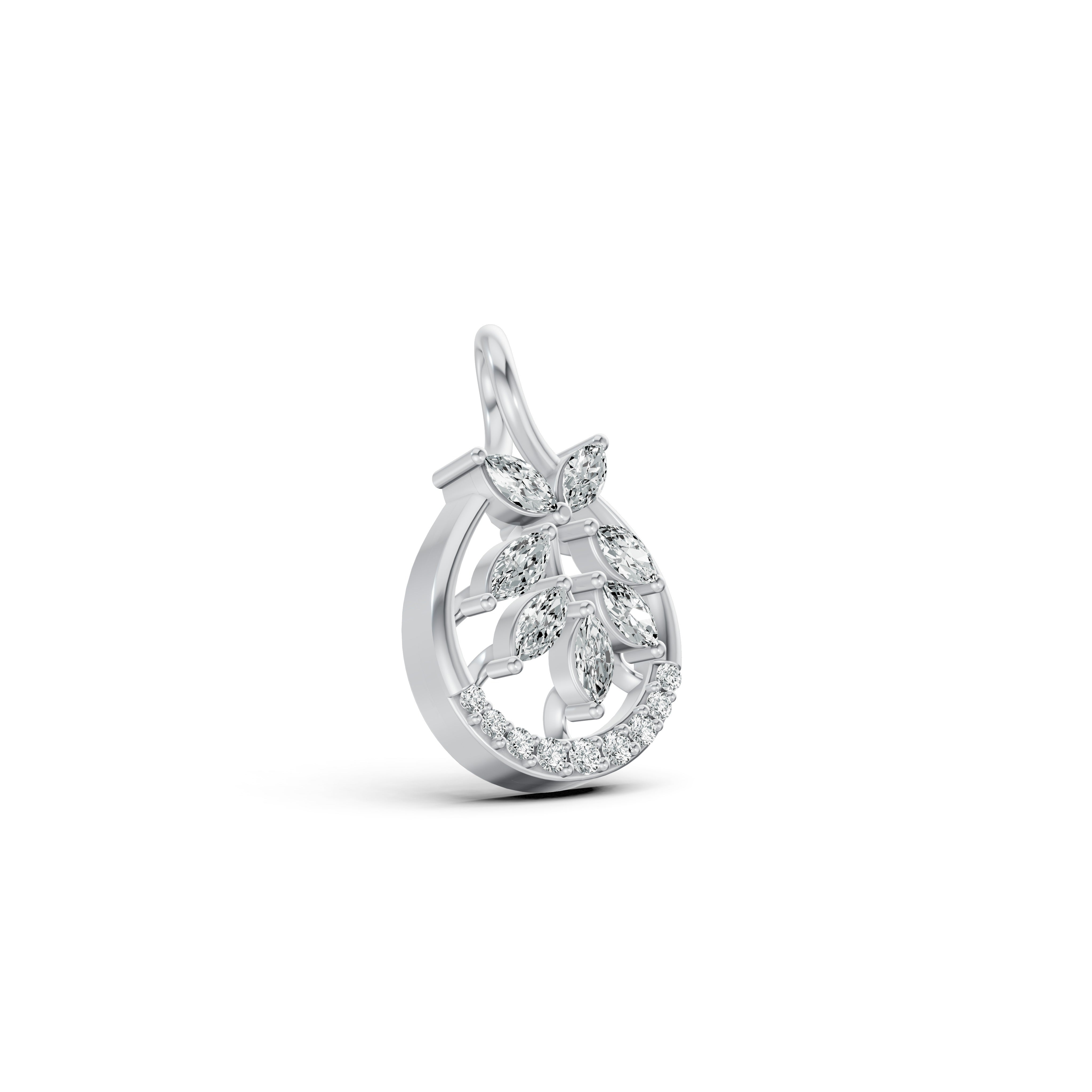 Leaf Cluster Diamond Pendant